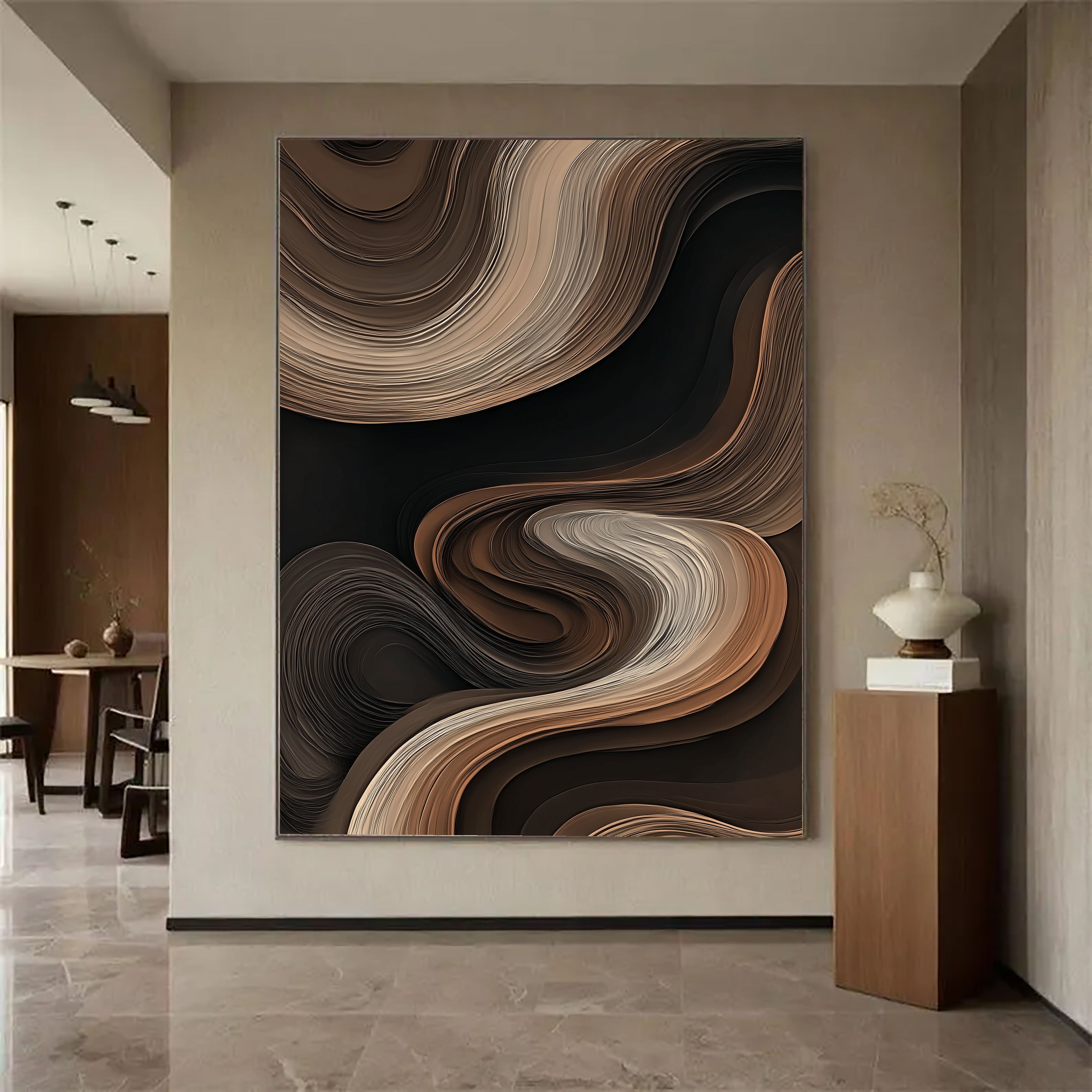Textured Circumvoluted Opulence | Umber Swirls