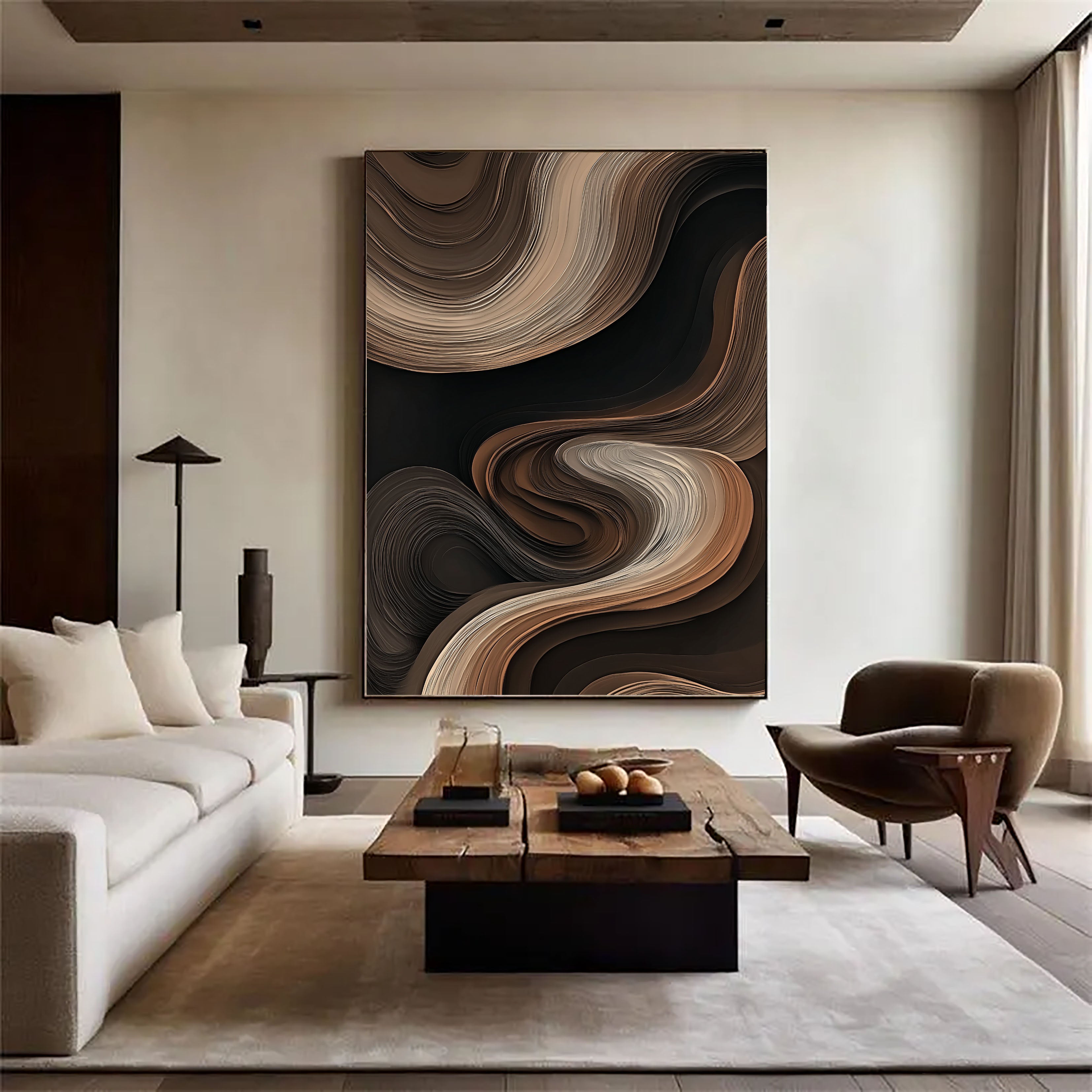 Textured Circumvoluted Opulence | Umber Swirls