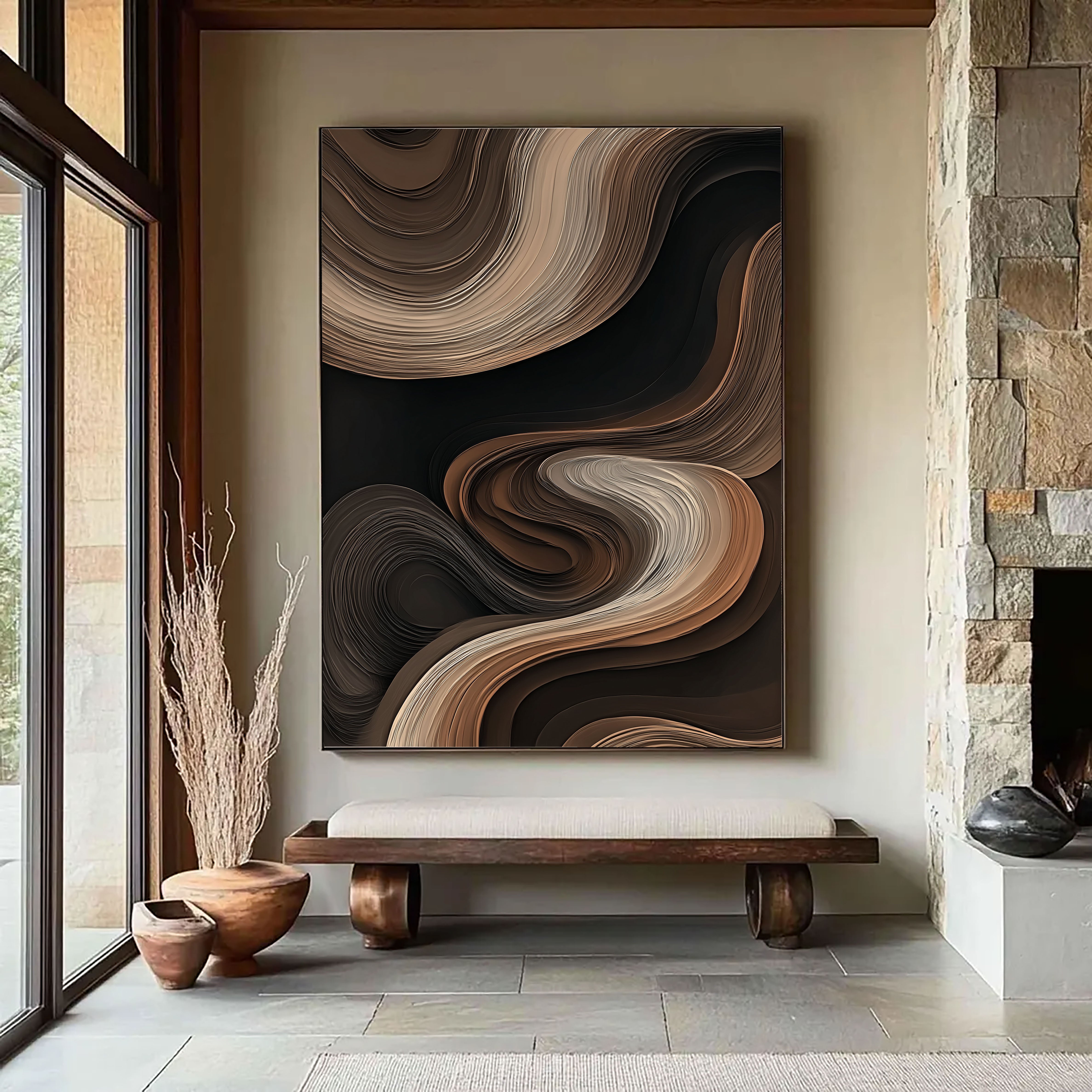 Textured Circumvoluted Opulence | Umber Swirls