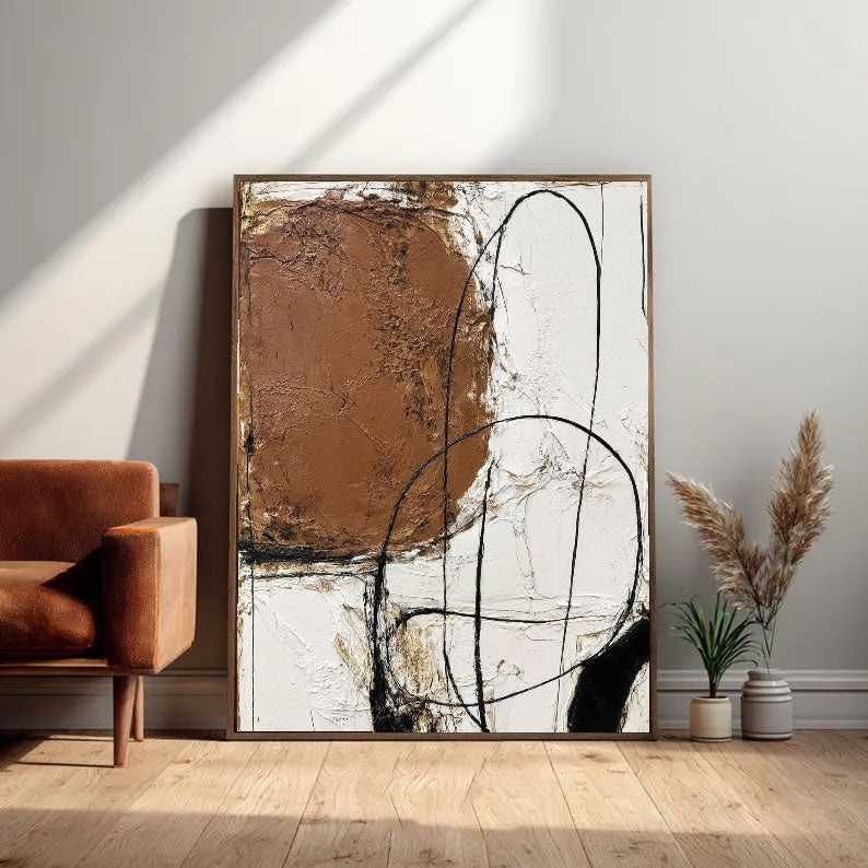 Textured Abstract Boldness | Terracotta Lines