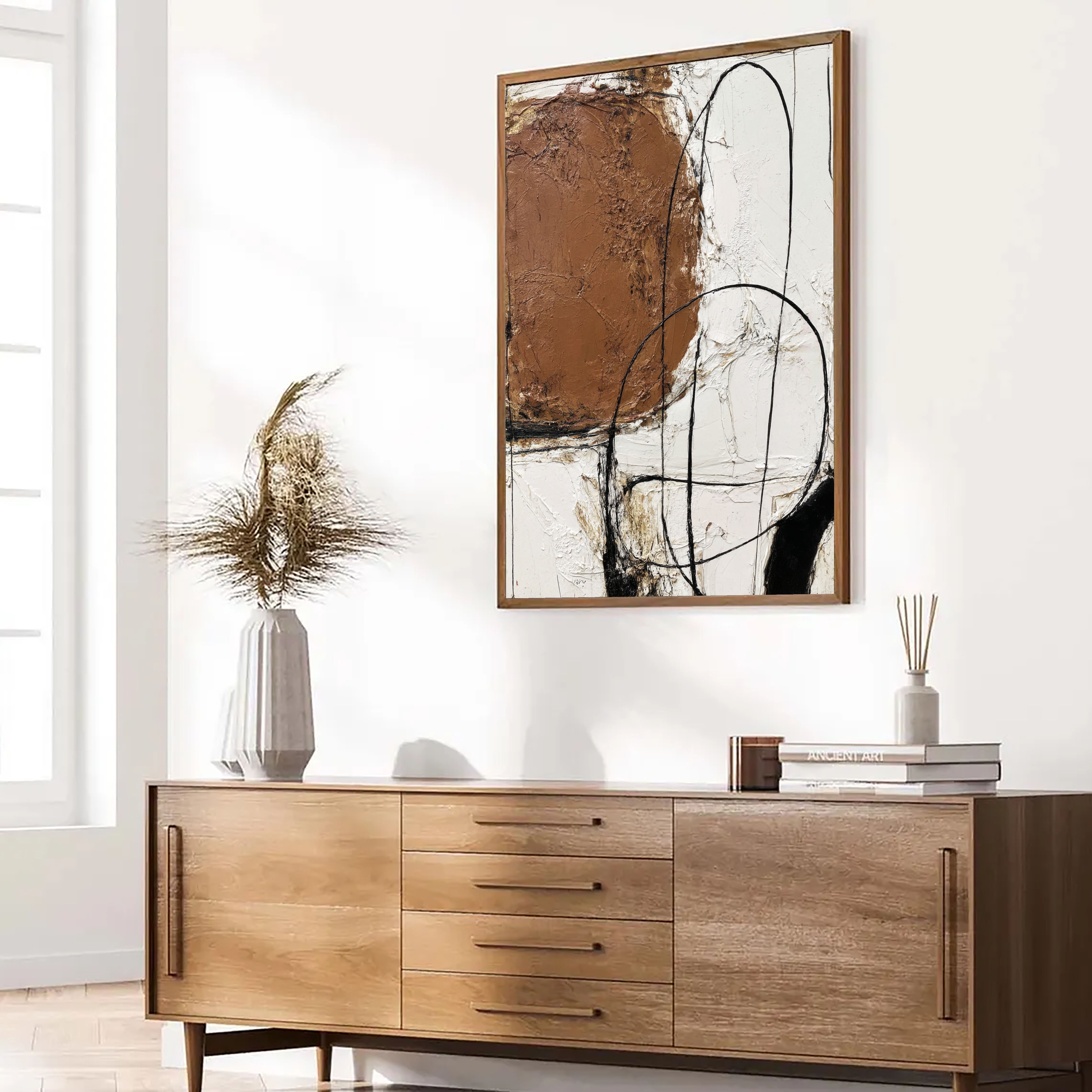 Textured Abstract Boldness | Terracotta Lines