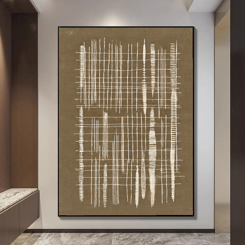 Textured Linear Elegance | Beige Grids