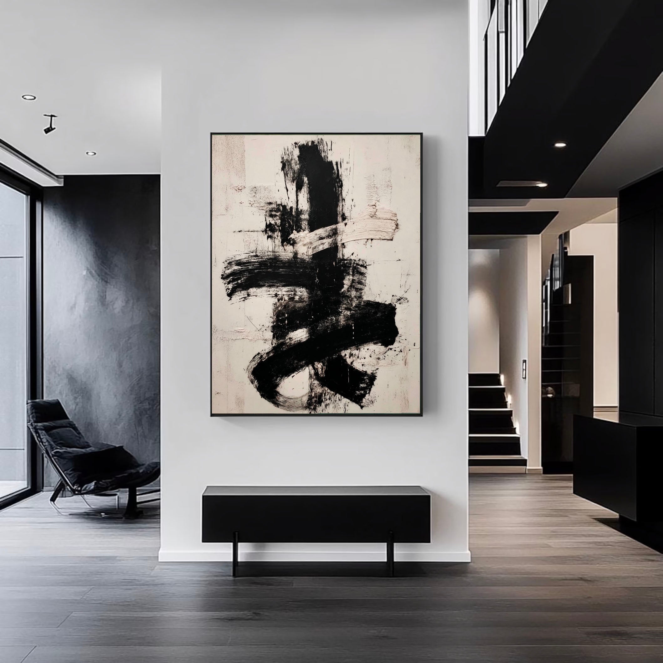 Textured Brushstroke Boldness | Monochrome Swirls