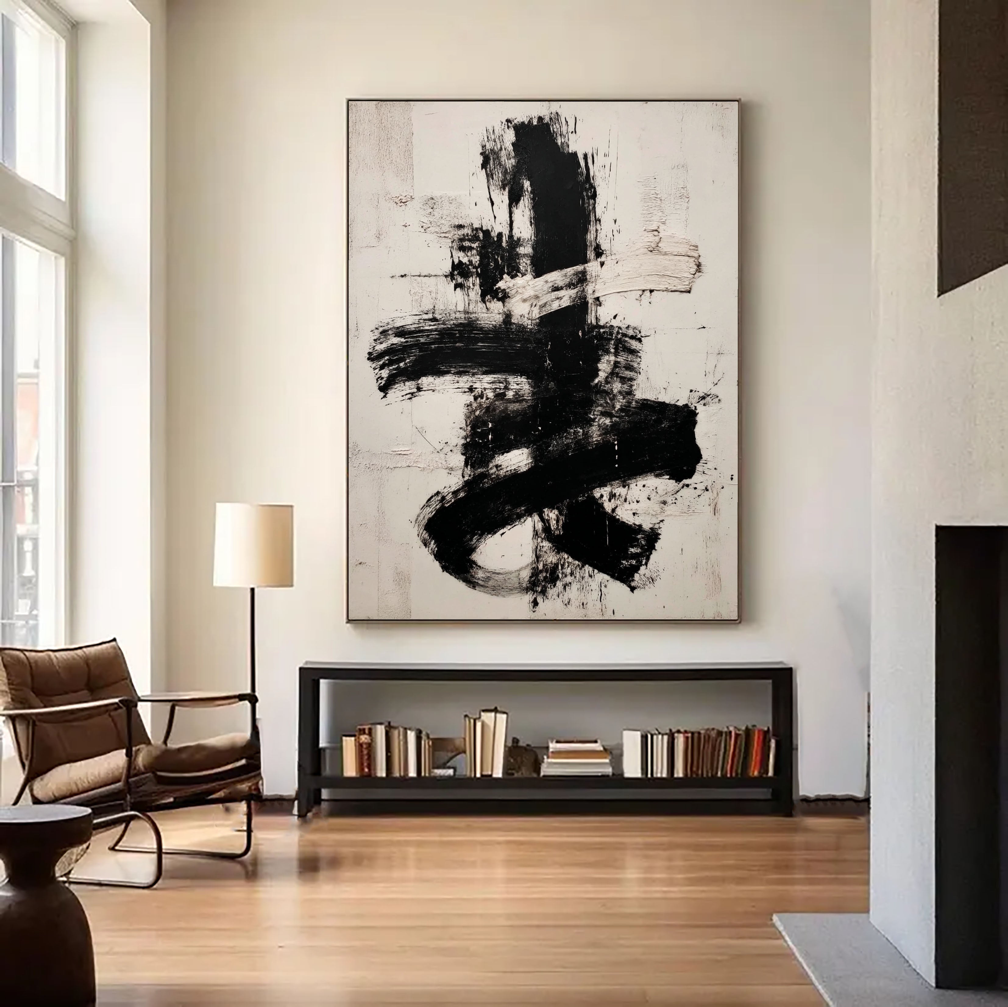 Textured Brushstroke Boldness | Monochrome Swirls