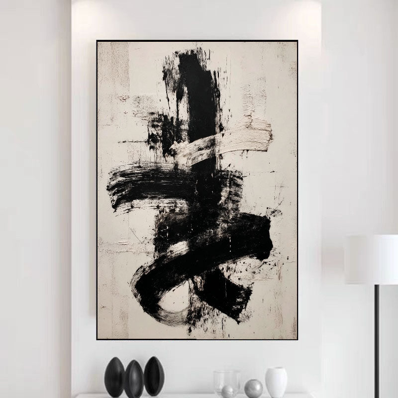 Textured Brushstroke Boldness | Monochrome Swirls