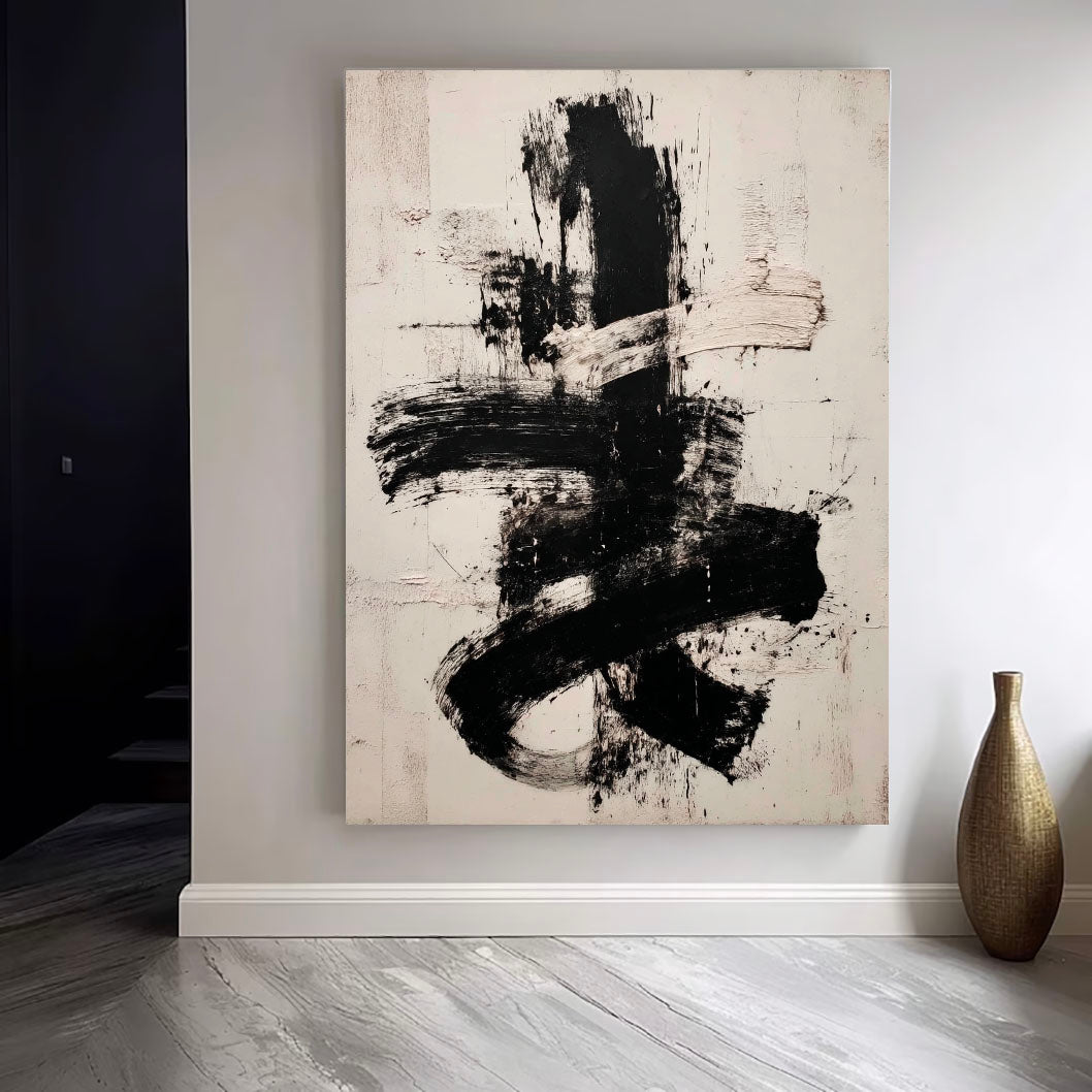 Textured Brushstroke Boldness | Monochrome Swirls