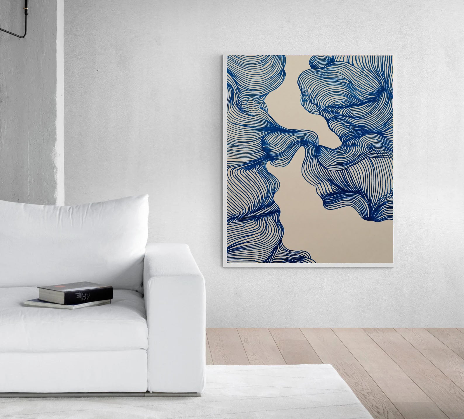 Textured Linear Flow | Indigo Swirls