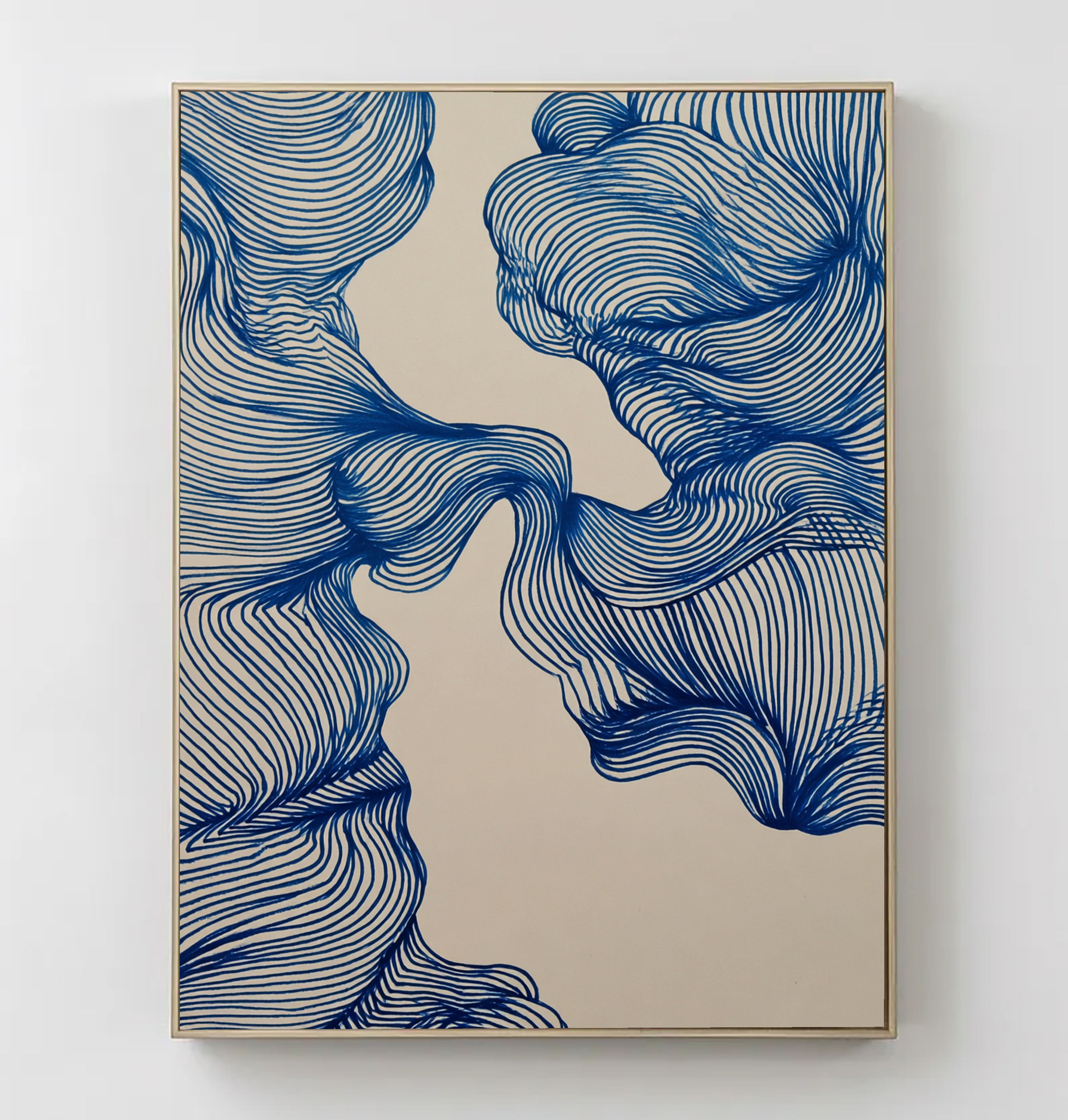 Textured Linear Flow | Indigo Swirls