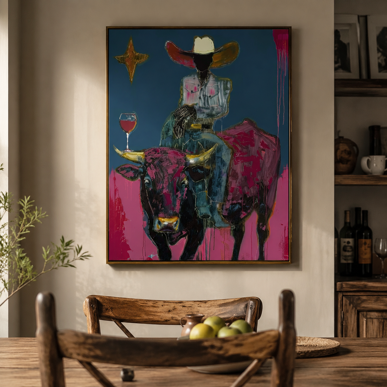 POP ART | Bull Rider Wine Time