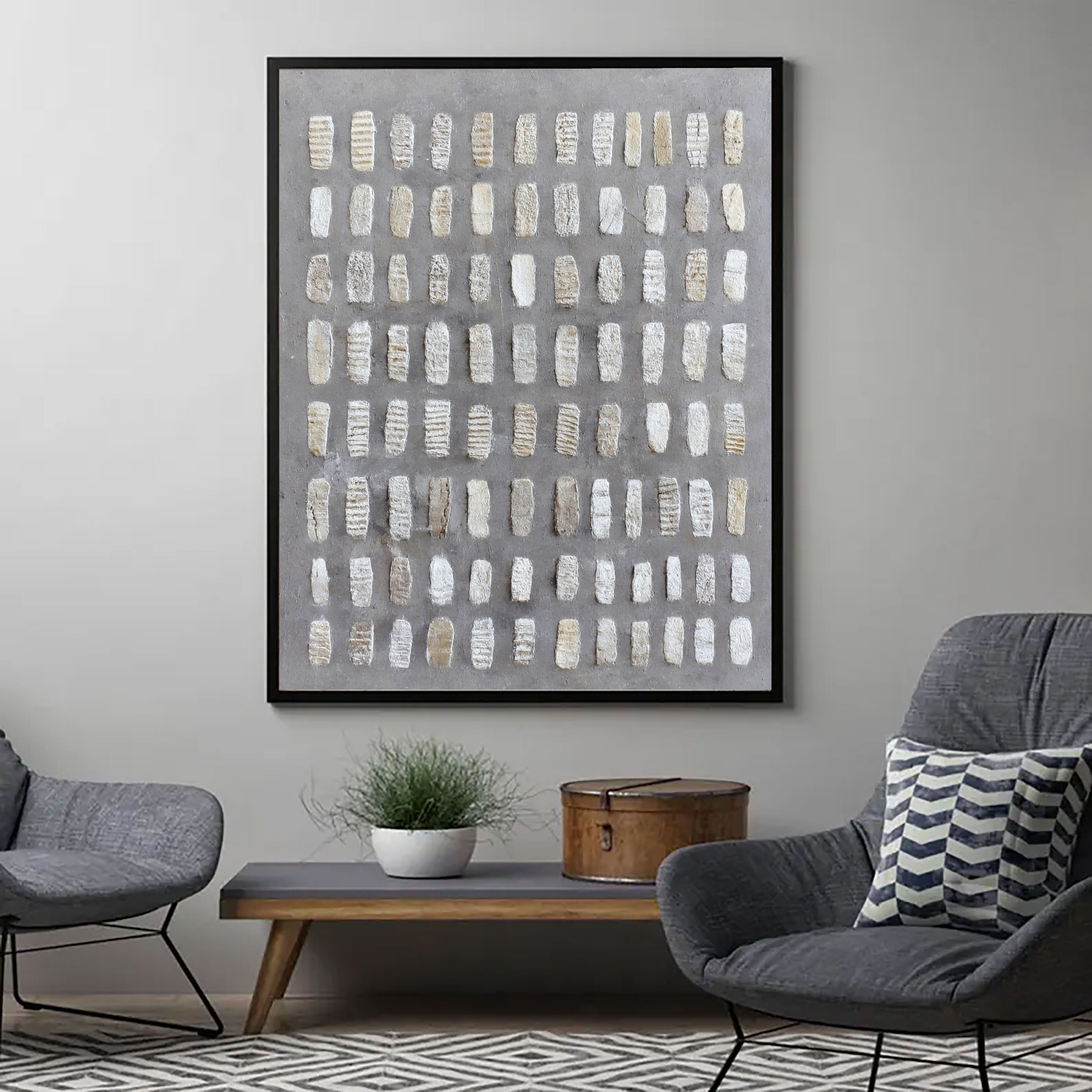 Textured Mottled Grid | Neutral Blocks
