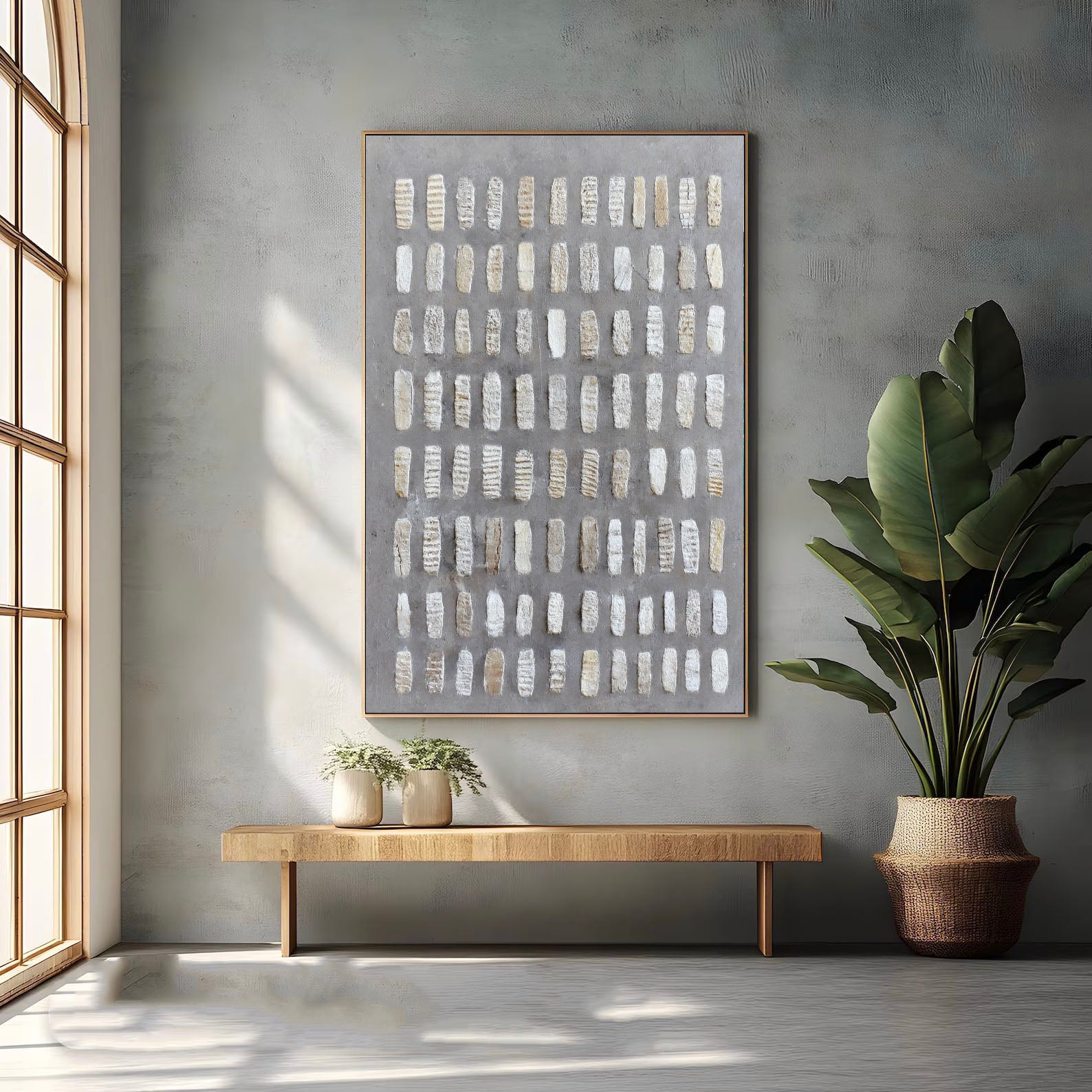 Textured Mottled Grid | Neutral Blocks