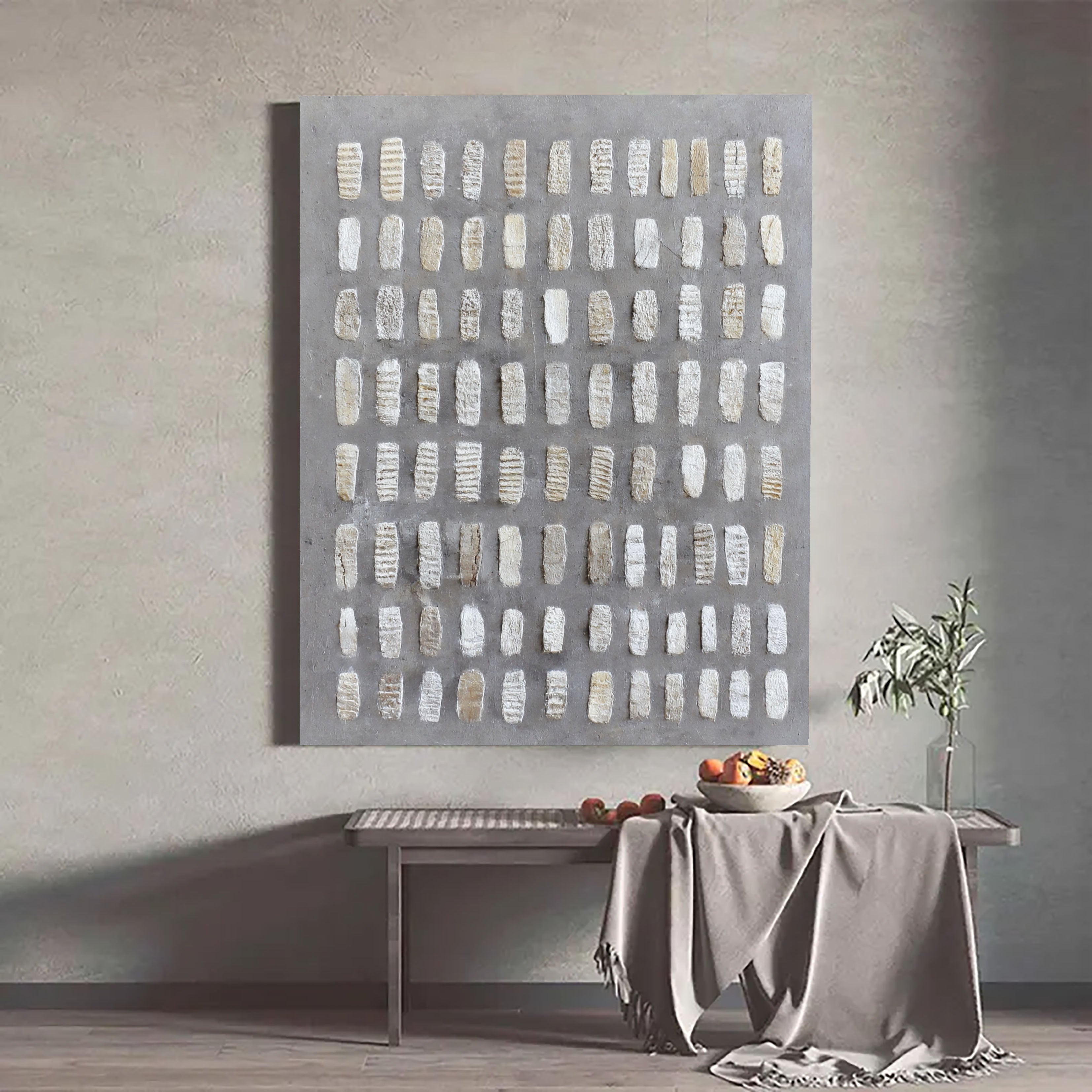 Textured Mottled Grid | Neutral Blocks