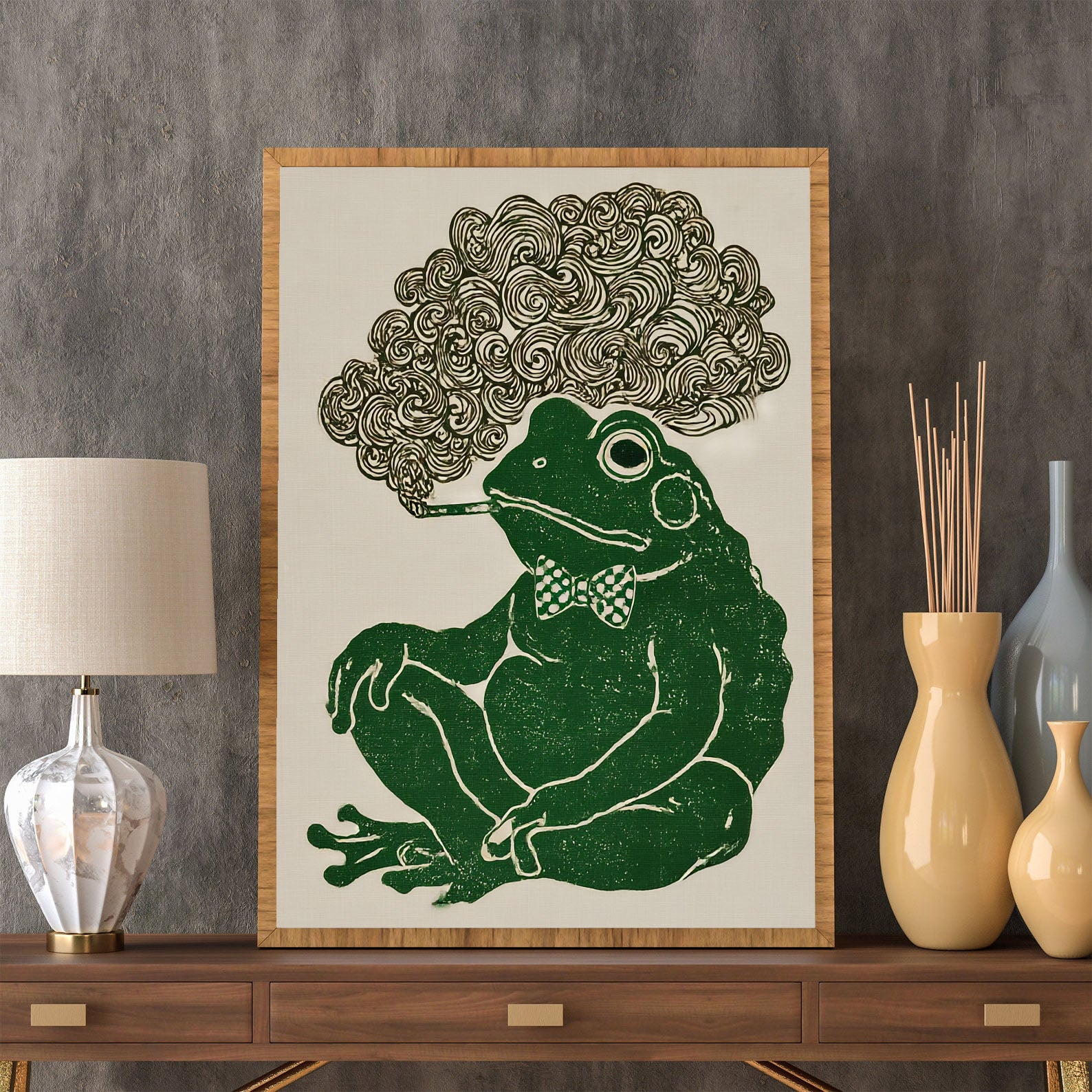 Textured Whimsical Frog | Swirl Smoke