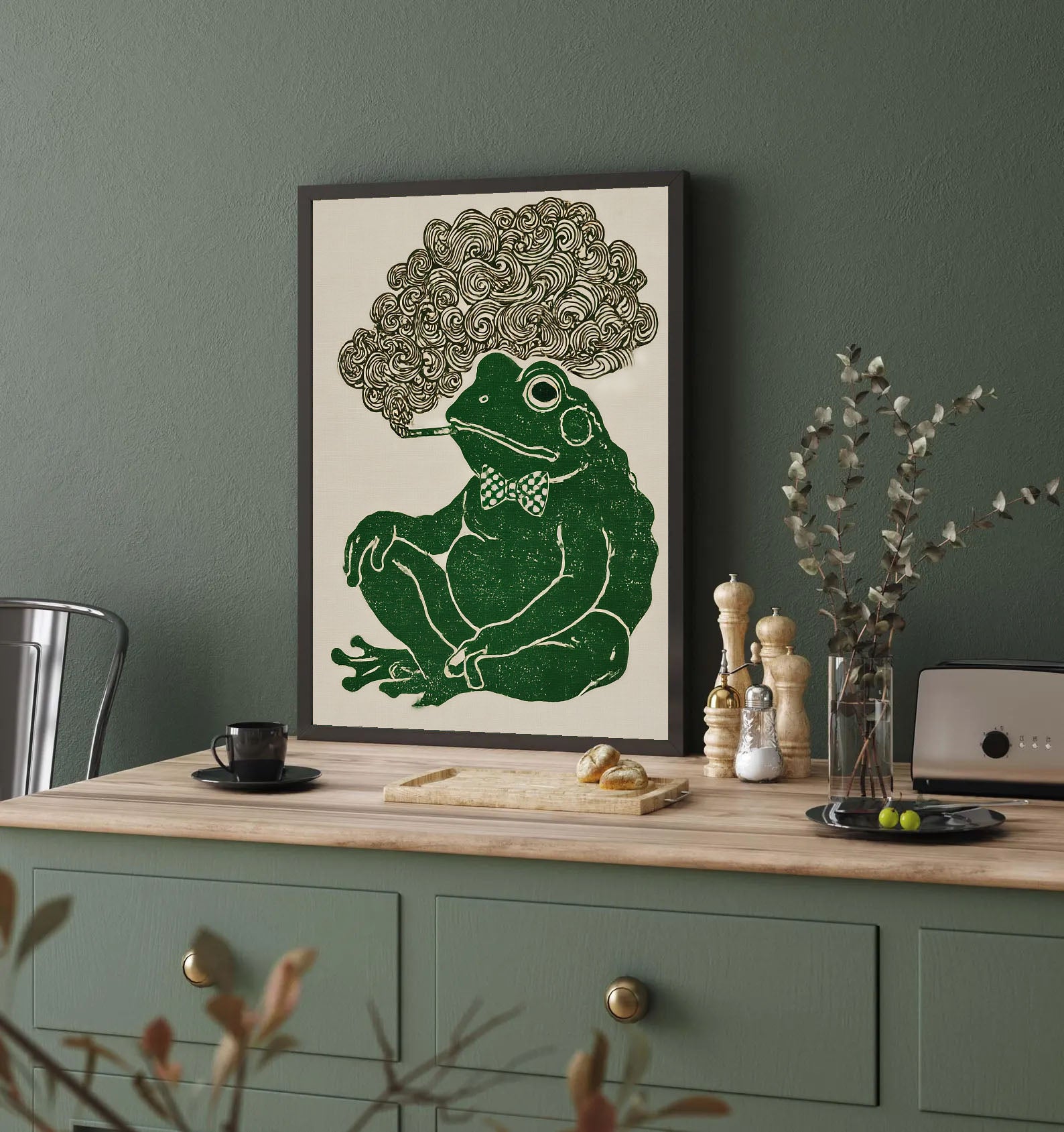 Textured Whimsical Frog | Swirl Smoke
