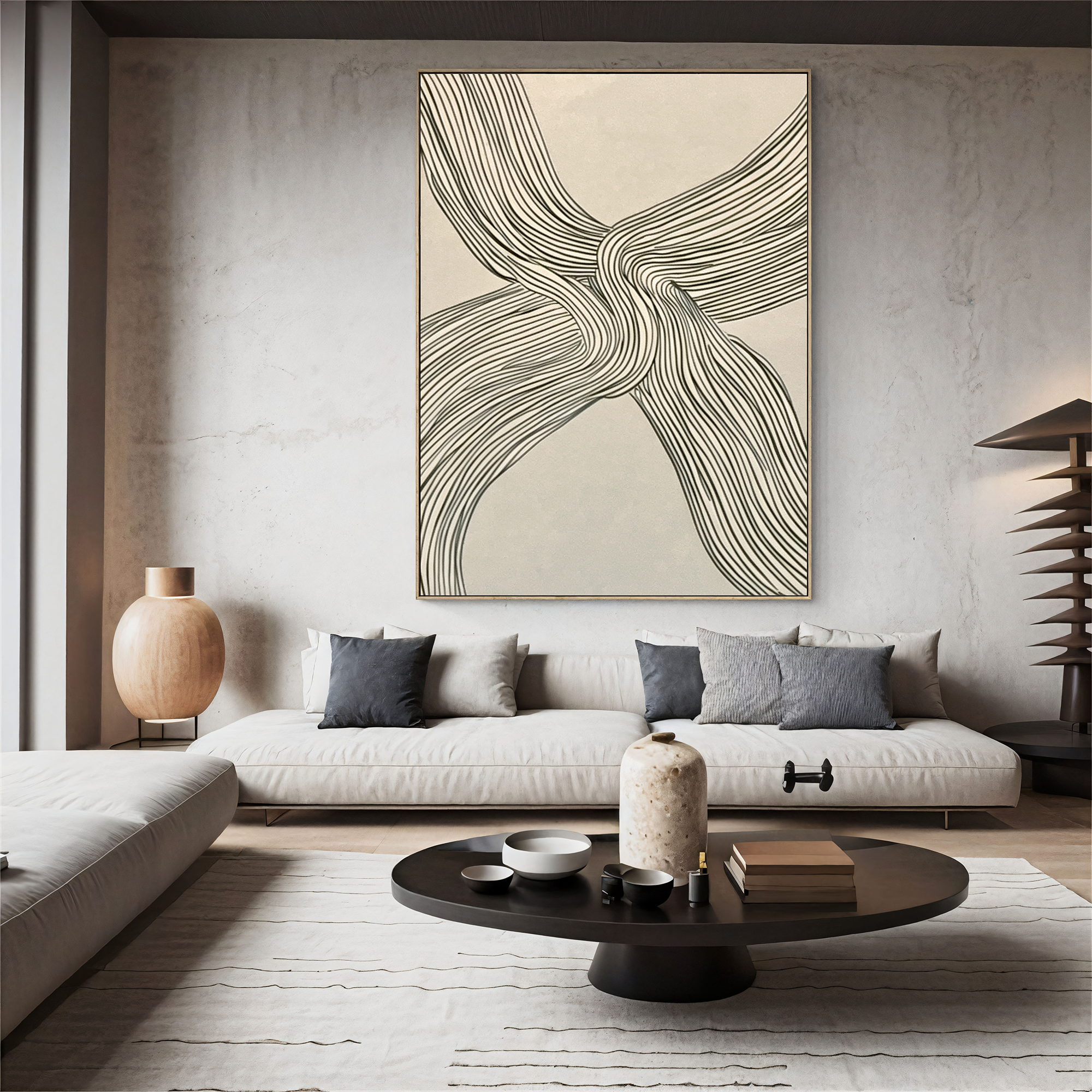 Textured Line Sophistication | Grey Beige