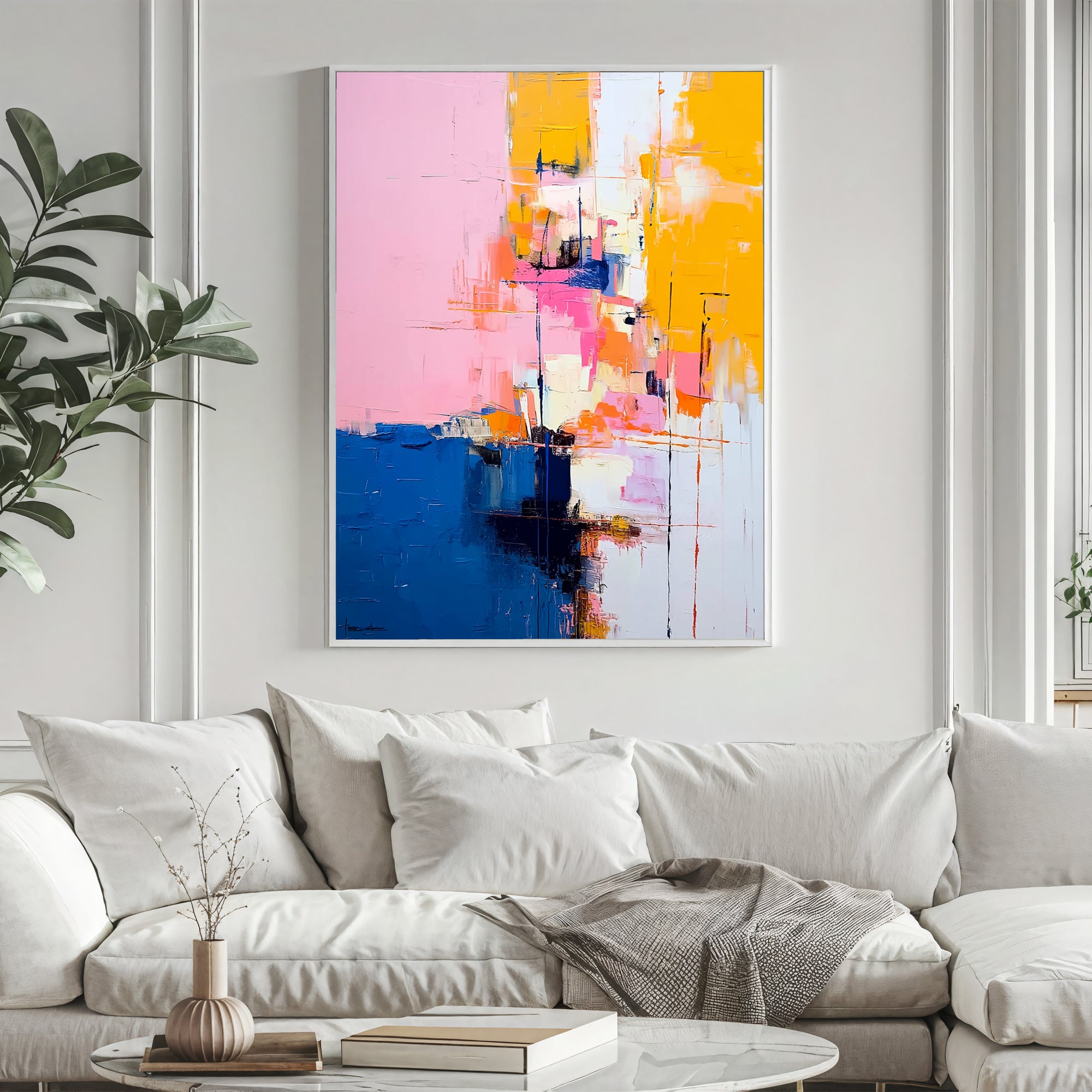 Textured Colorful Dynamism | Pink Yellow