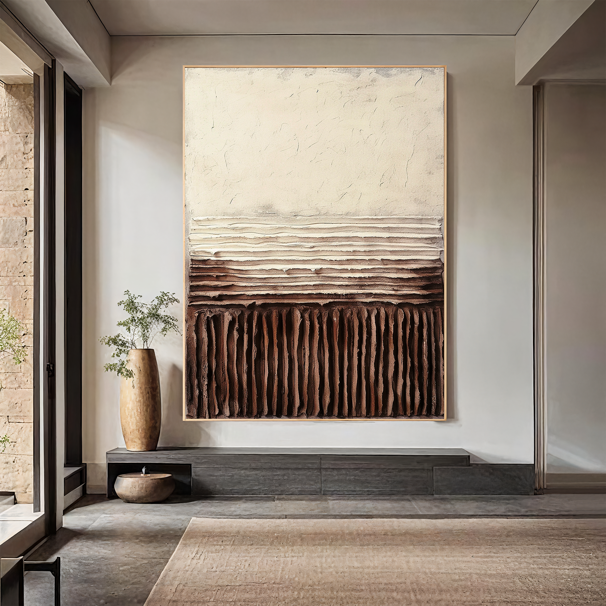 Textured Layered Harmony | Beige Brown