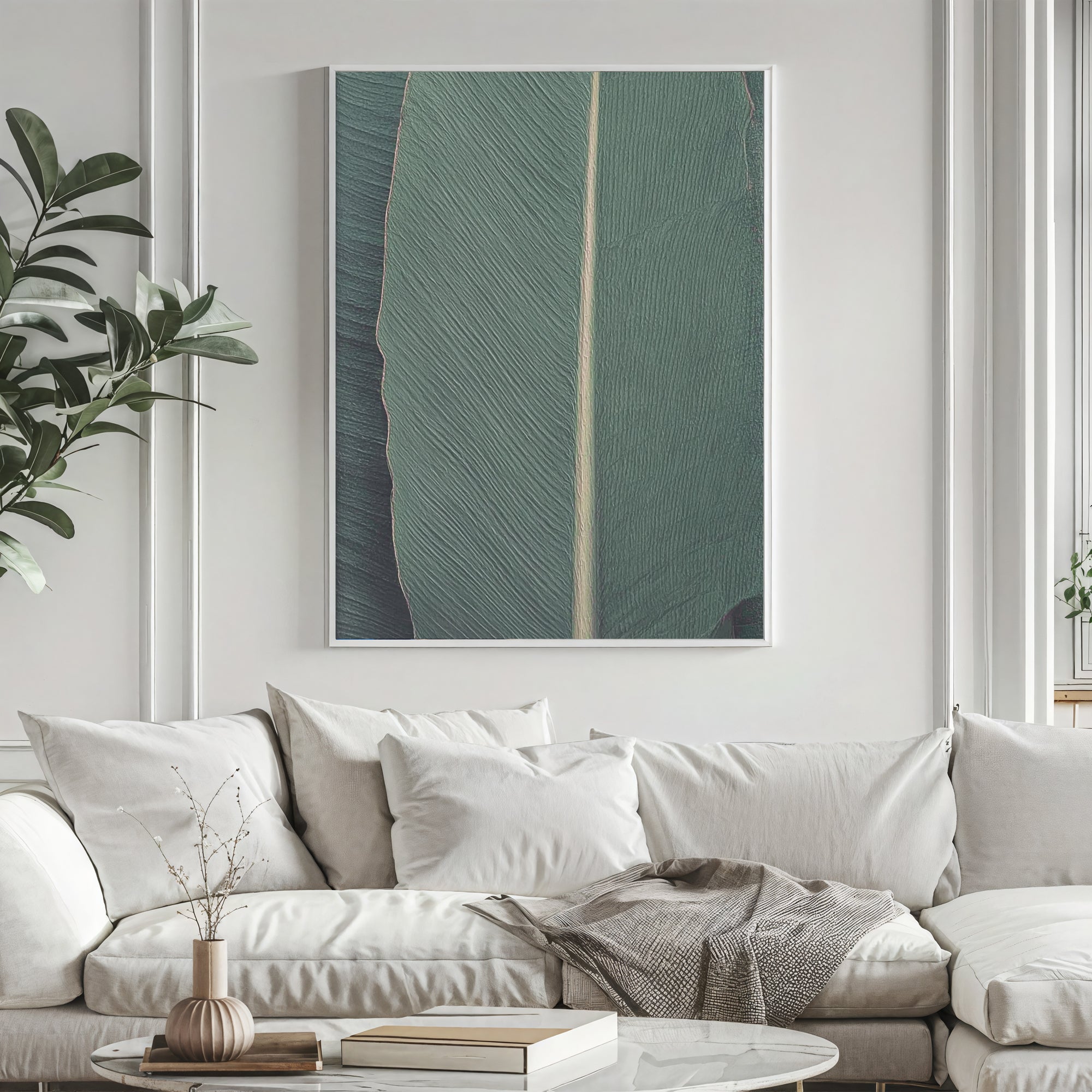 Textured Leaf Opulence | Teal Vein