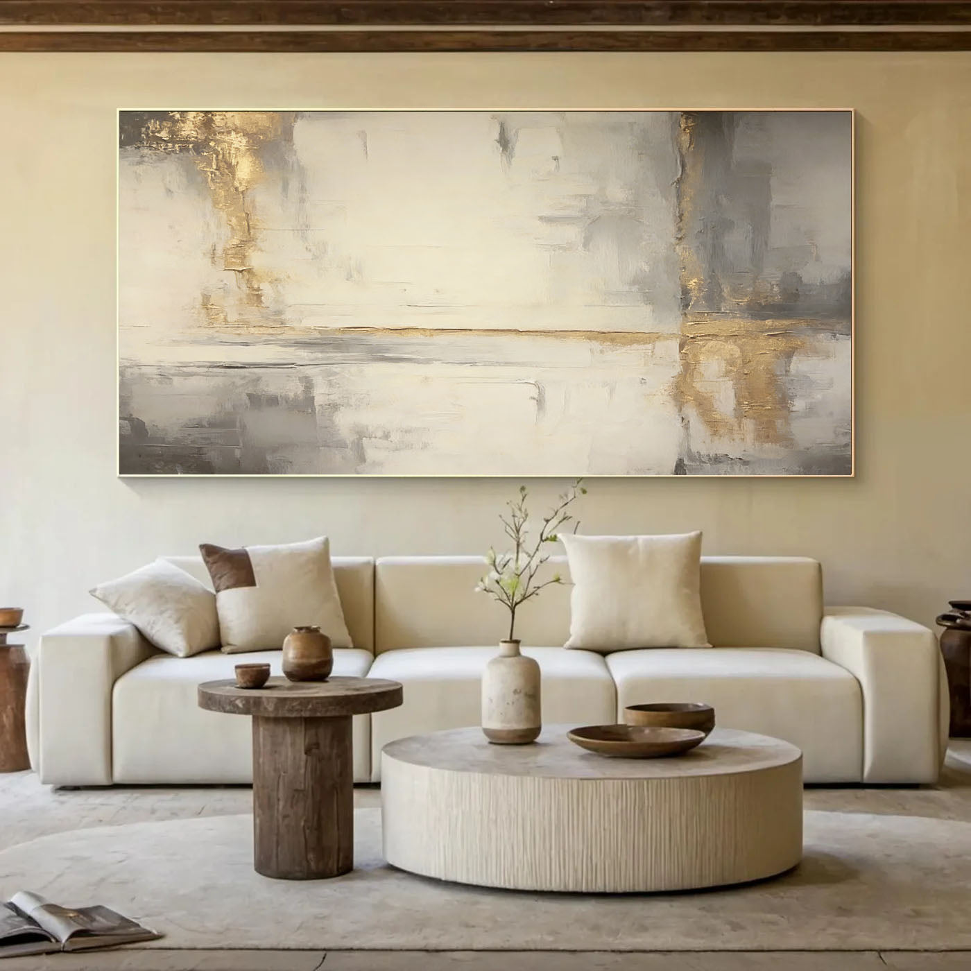 Textured Gilded Serenity | Neutral Abstract