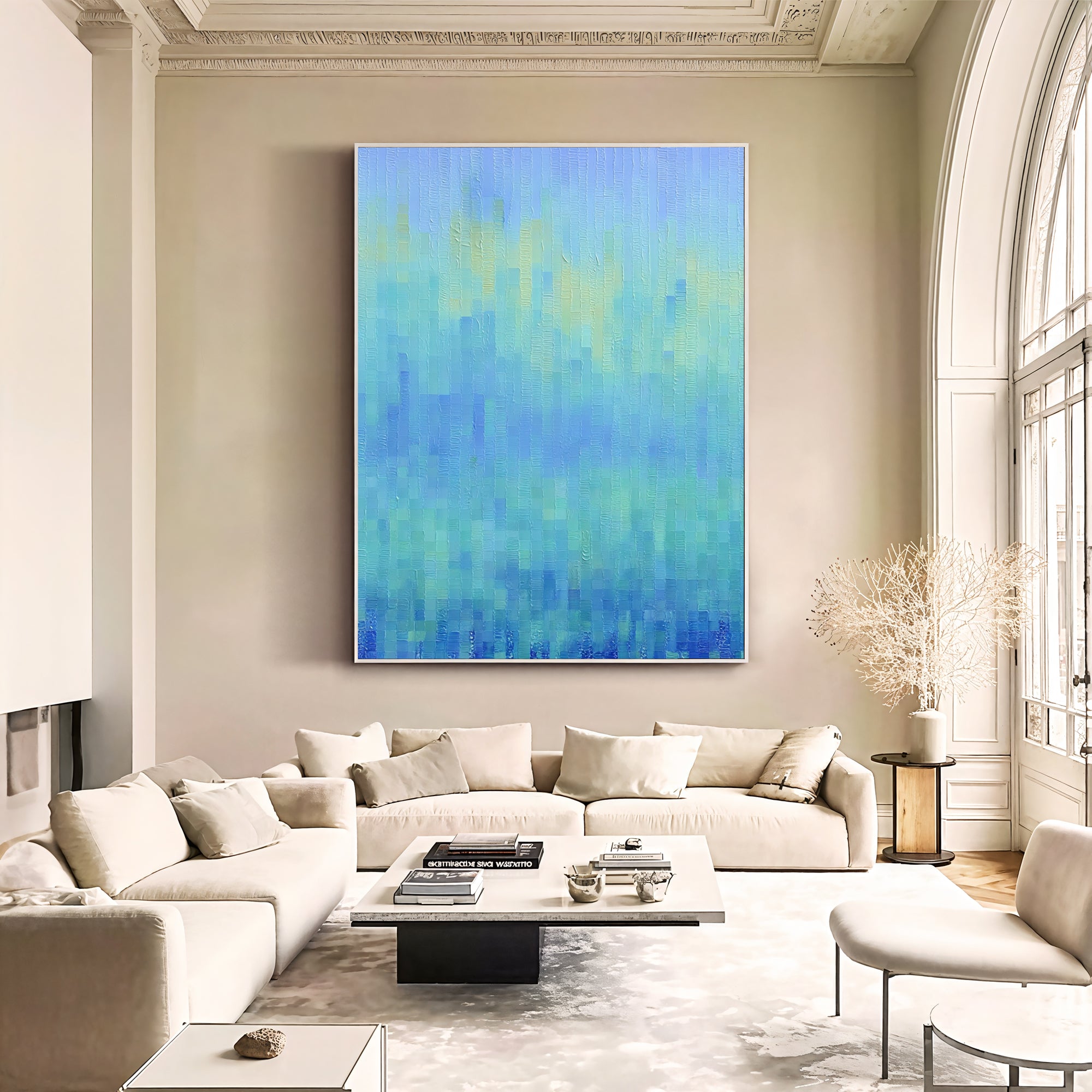 Textured Azure Mosaic | Teal Glow