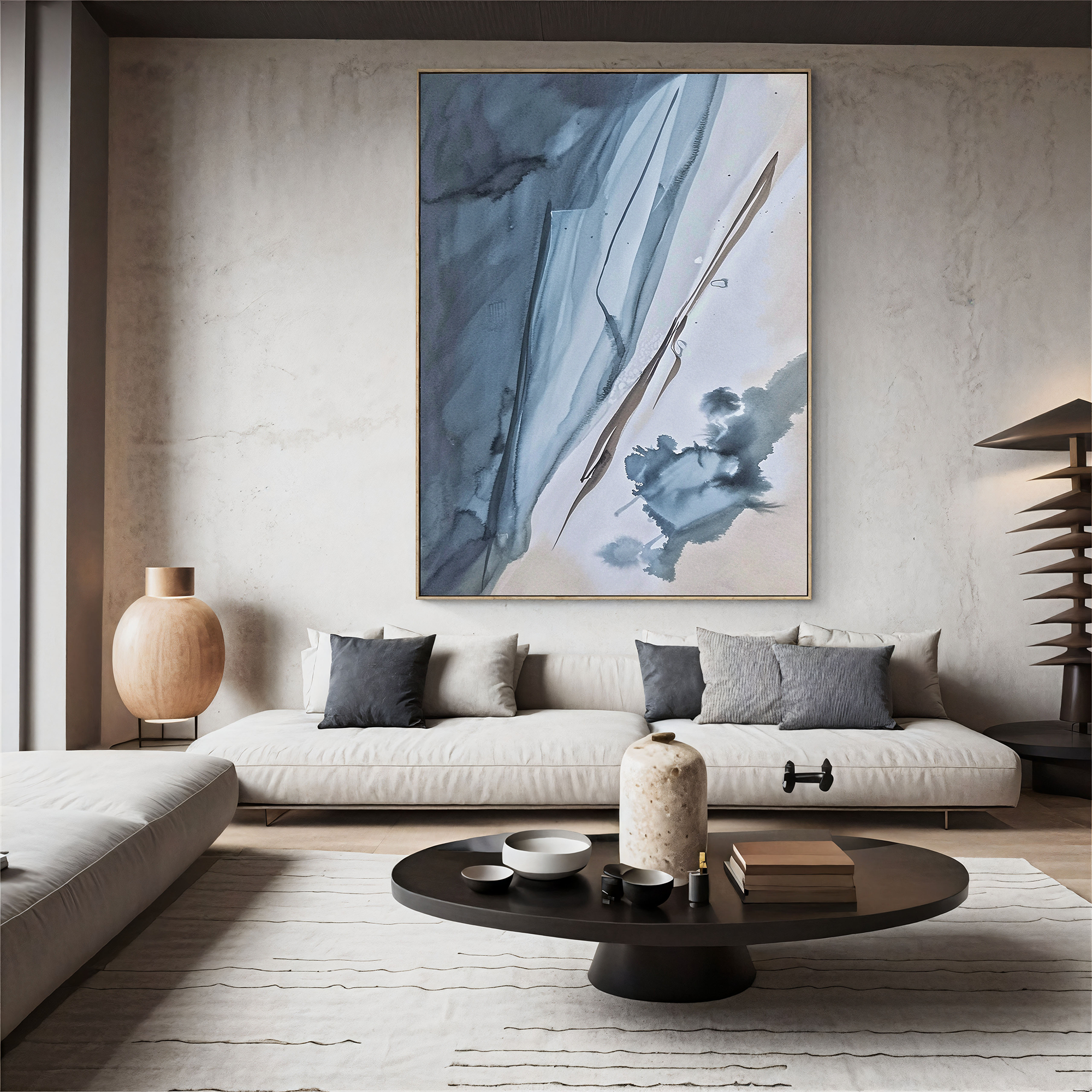 Textured Ink Elegance | Blue Grey