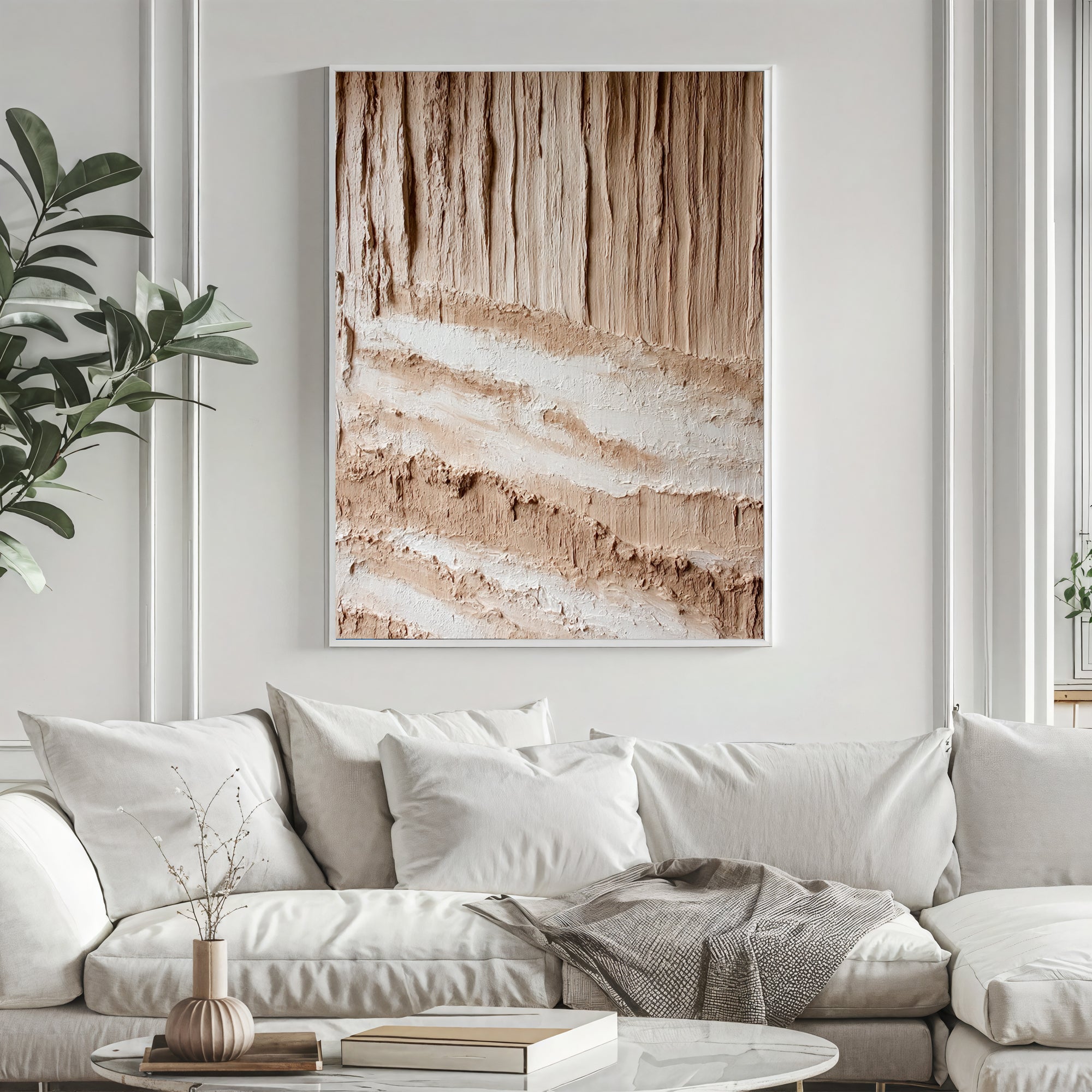 Textured Earthy Strata | Sanded Whites