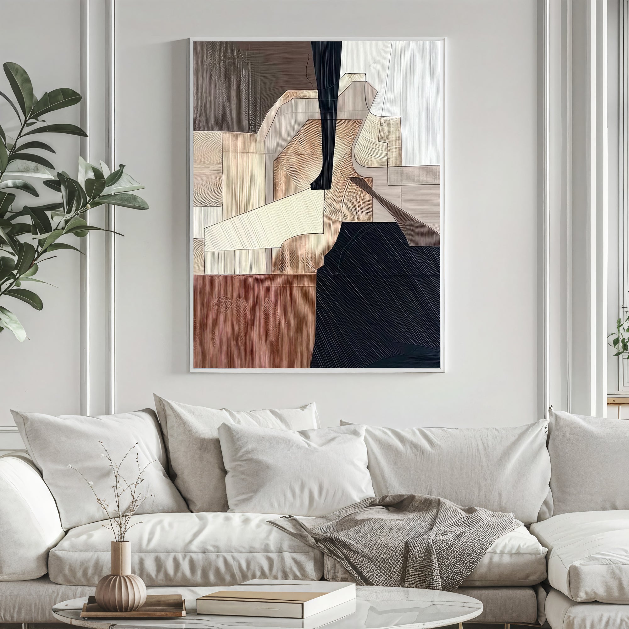 Textured Geometric Opulence | Neutral Contrast