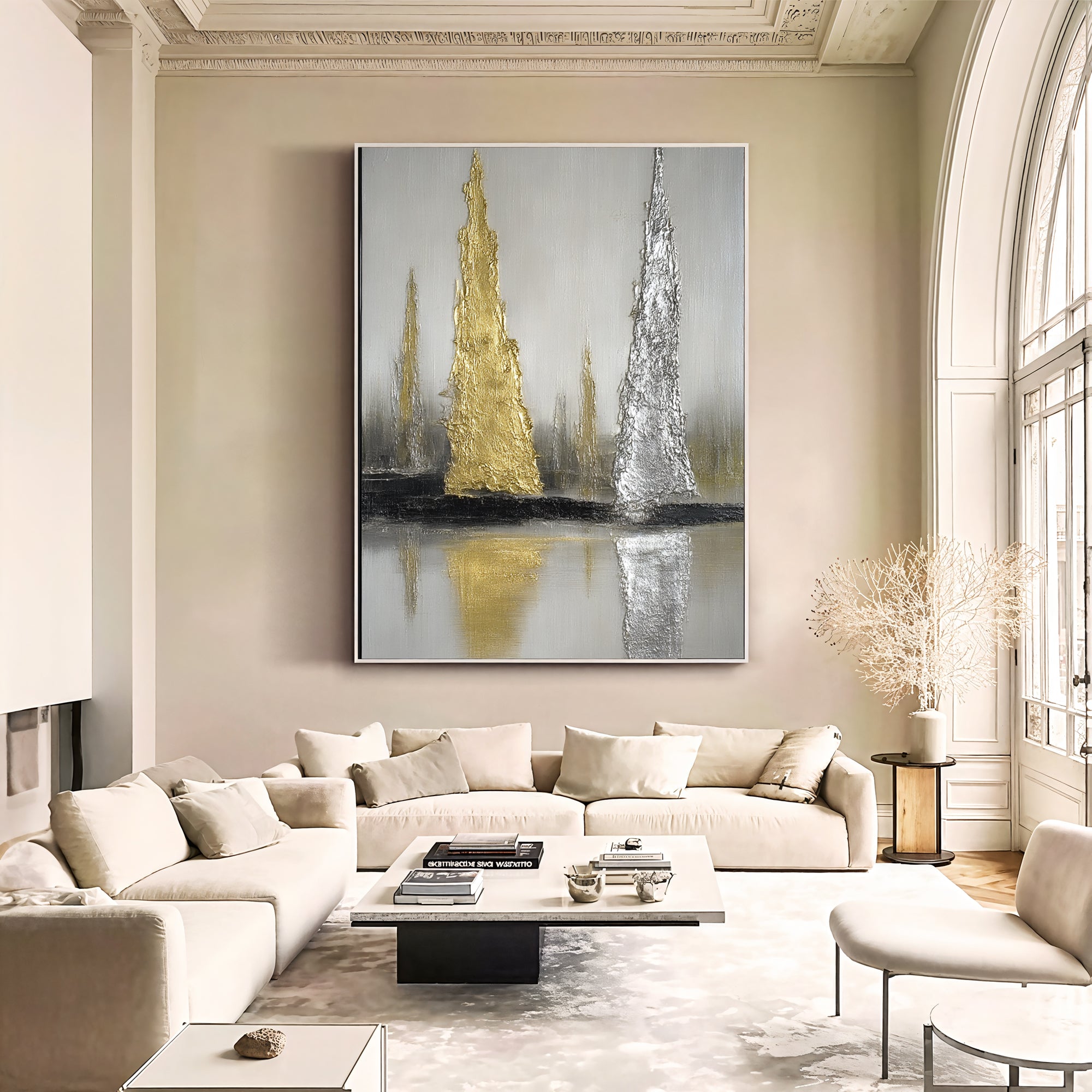 Textured Gilded Spires | Silver Sheen