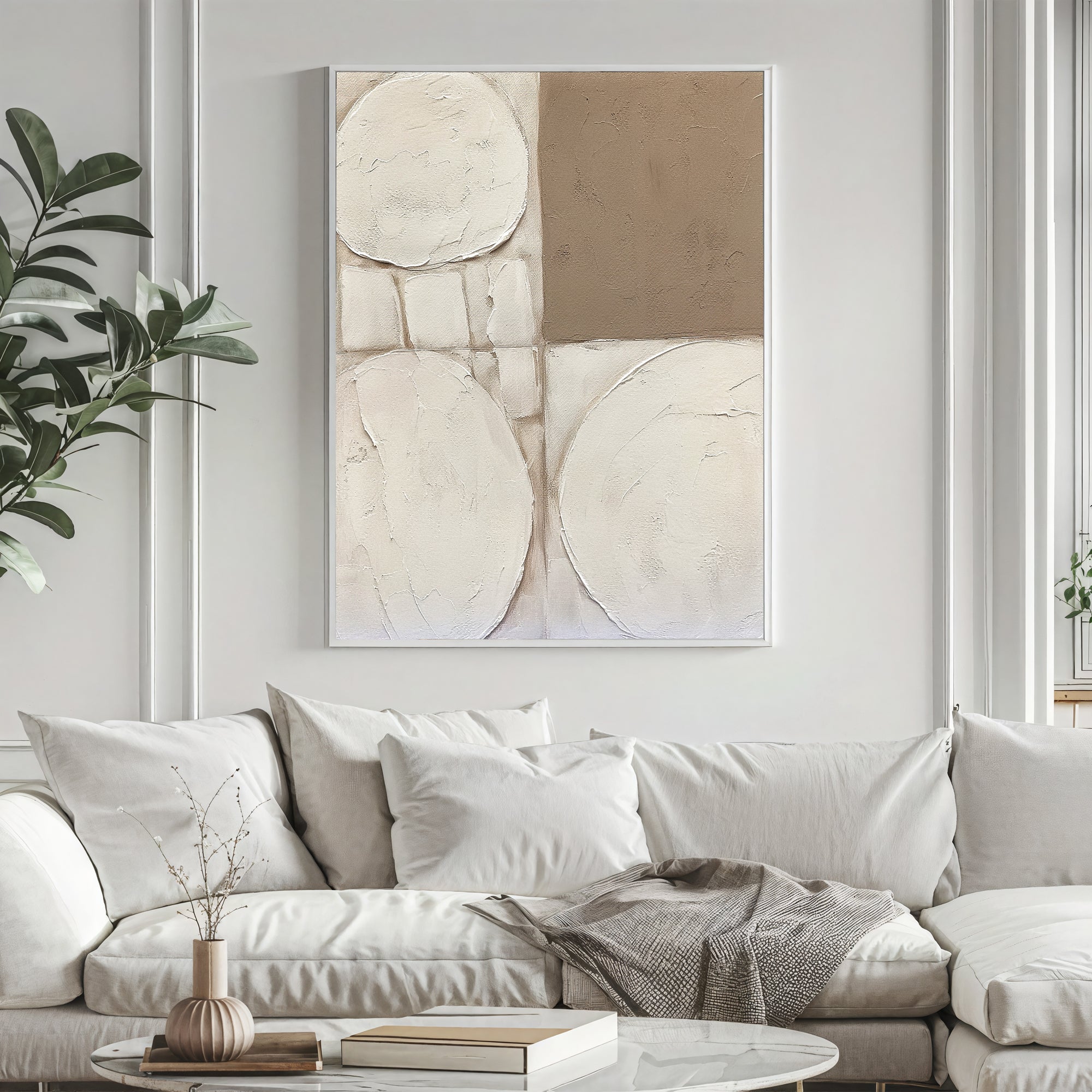 Textured Geometric Serenity | Beige Tones