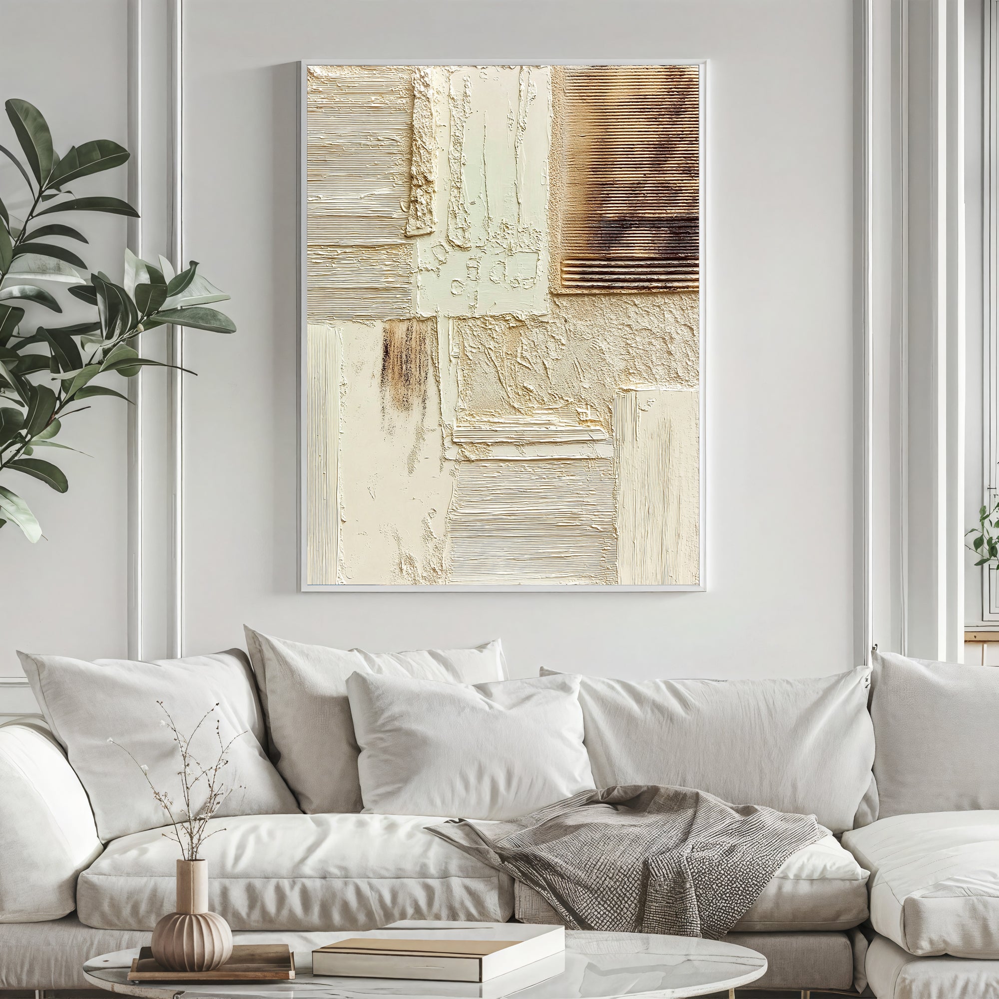 Textured Luxe Opulence | Beige Gold