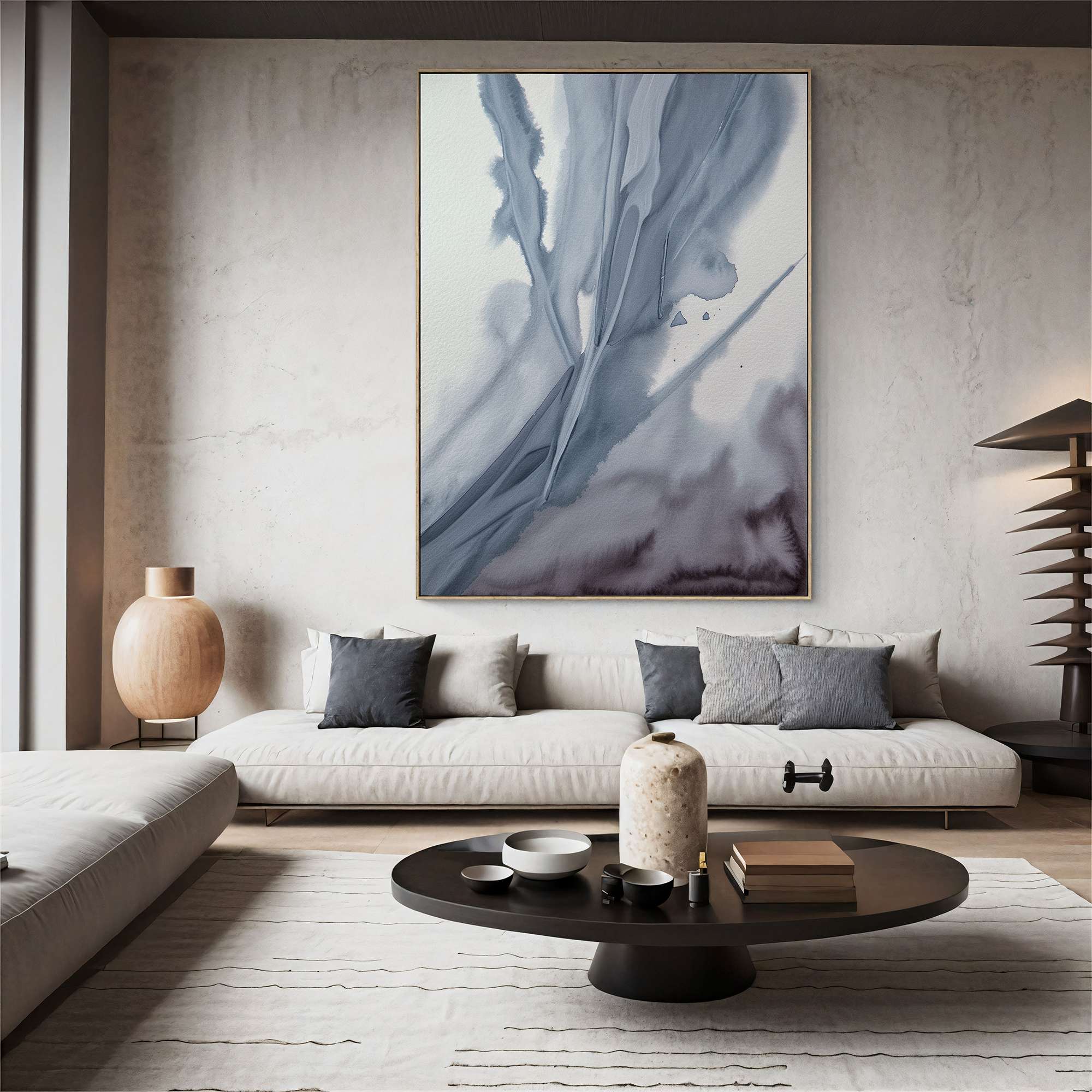 Textured Ink Tranquility | Grey Blue