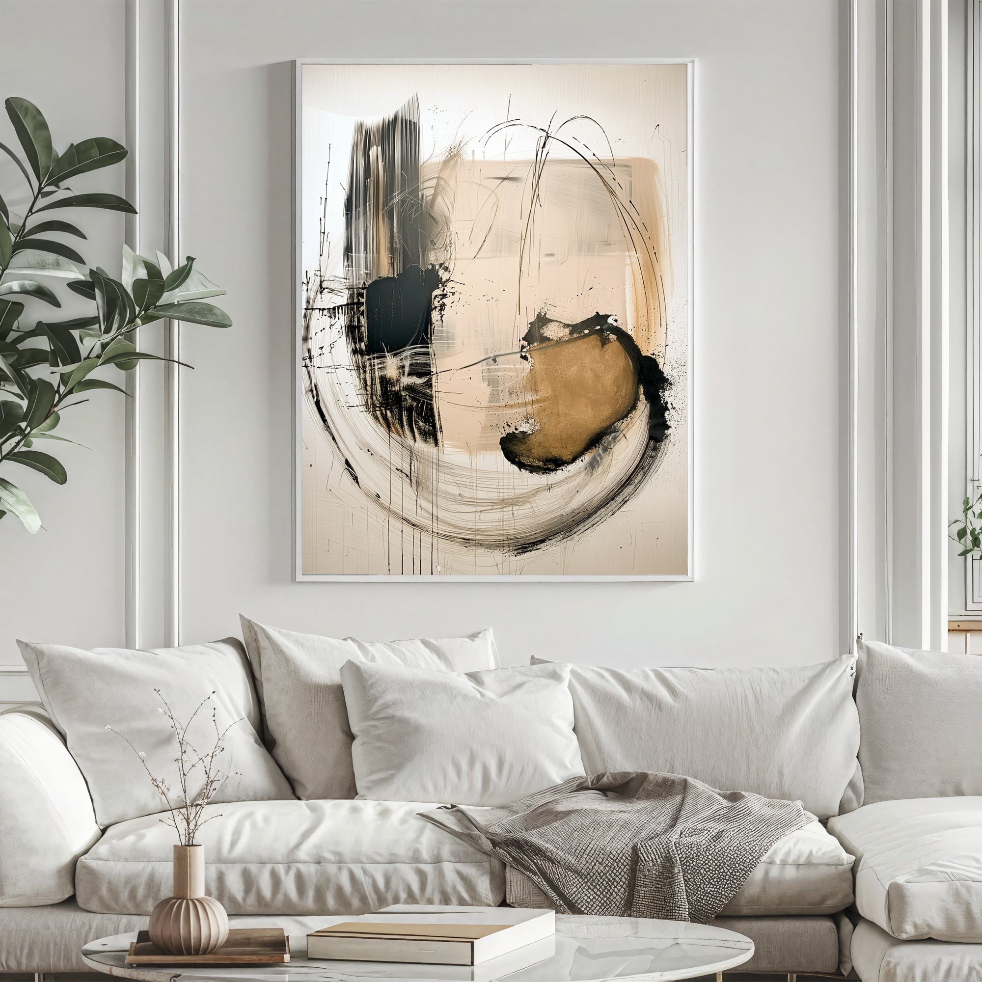 Textured Gilded Strokes | Neutral Hues