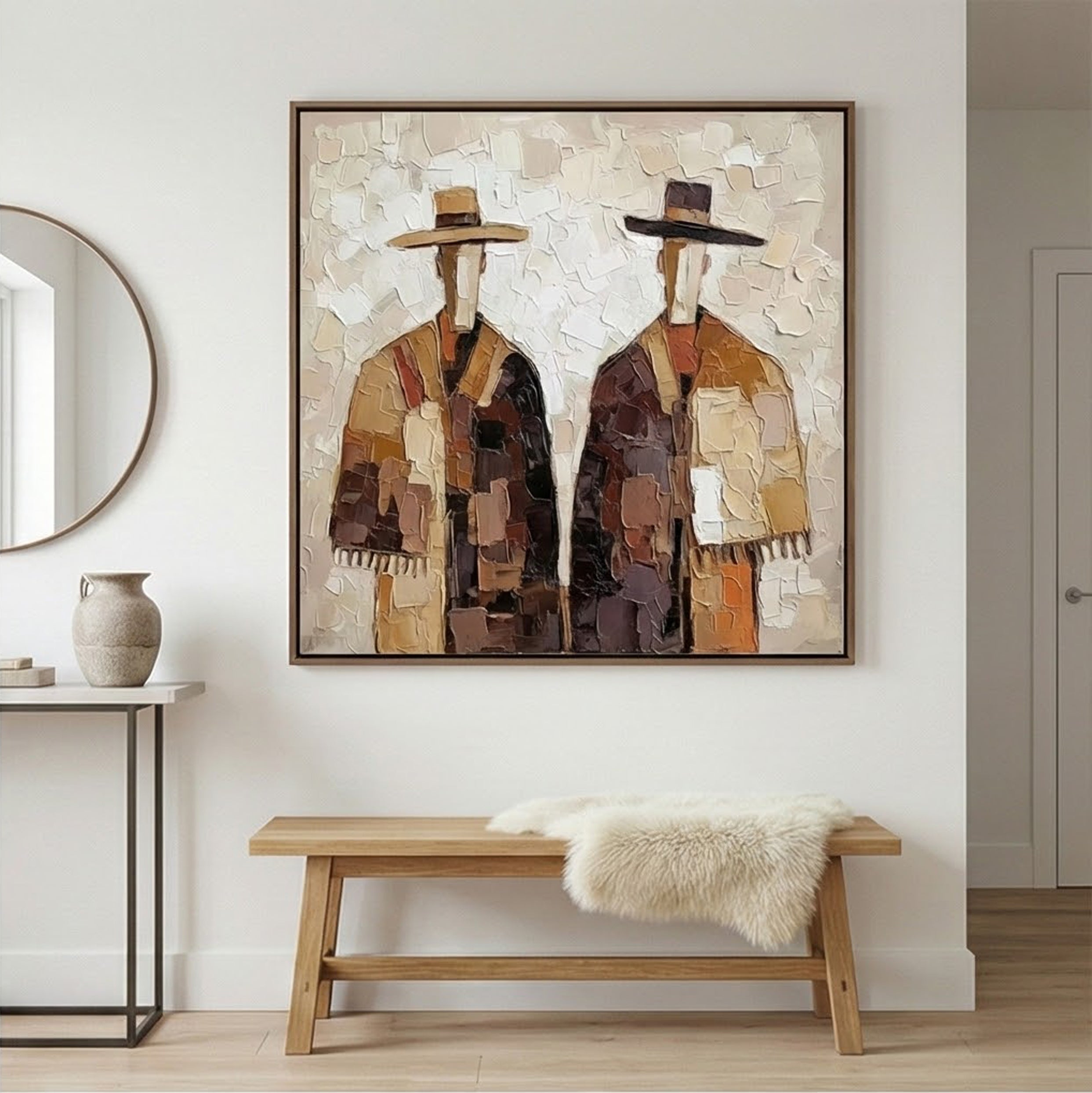 Textured Rustic Figures | Hat Silhouettes