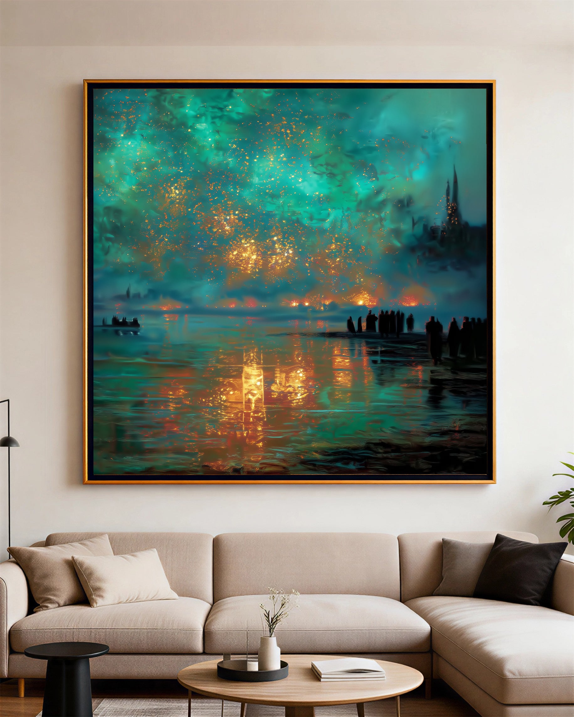 Celestial Harbor Glow | Aqua Dusk