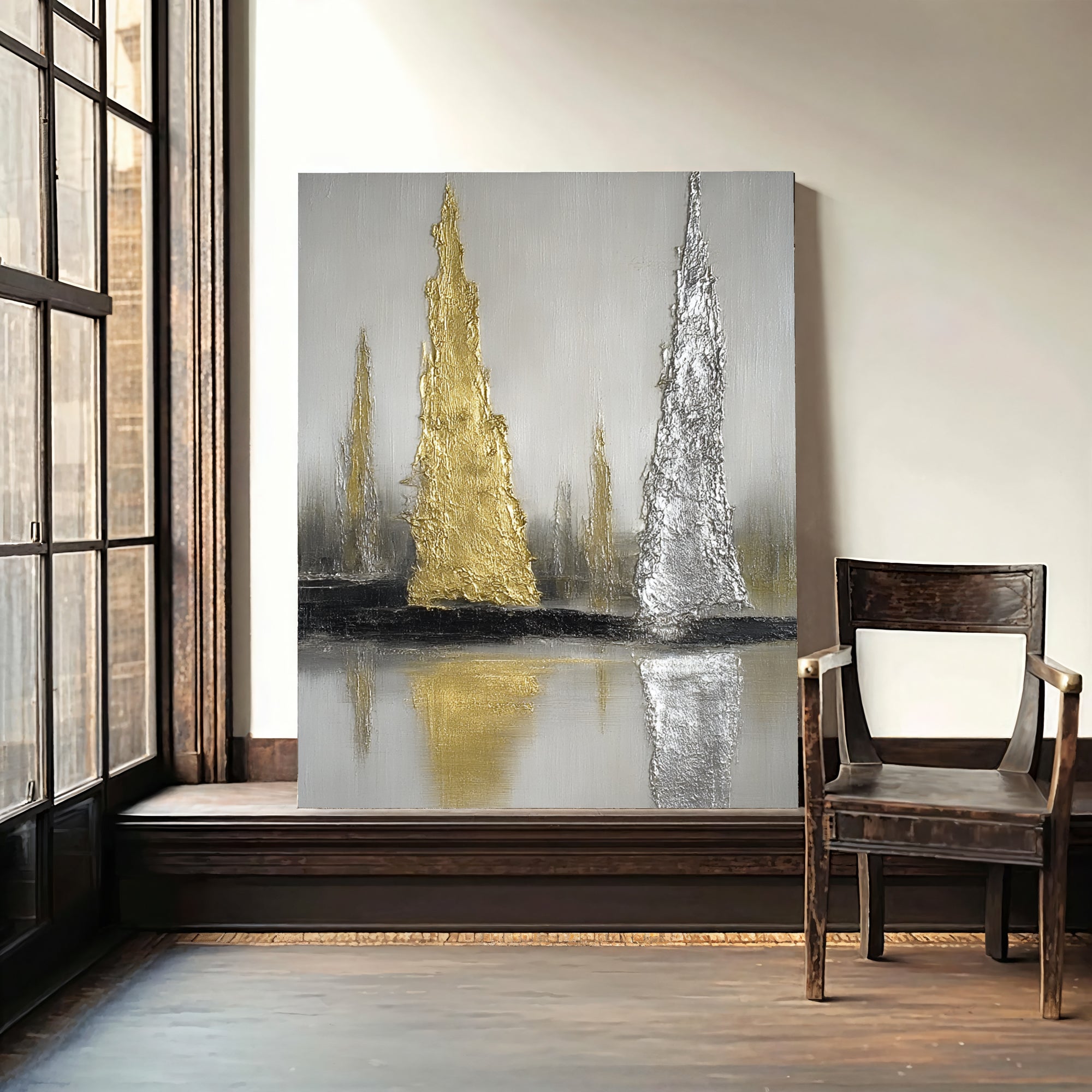 Textured Gilded Spires | Silver Sheen