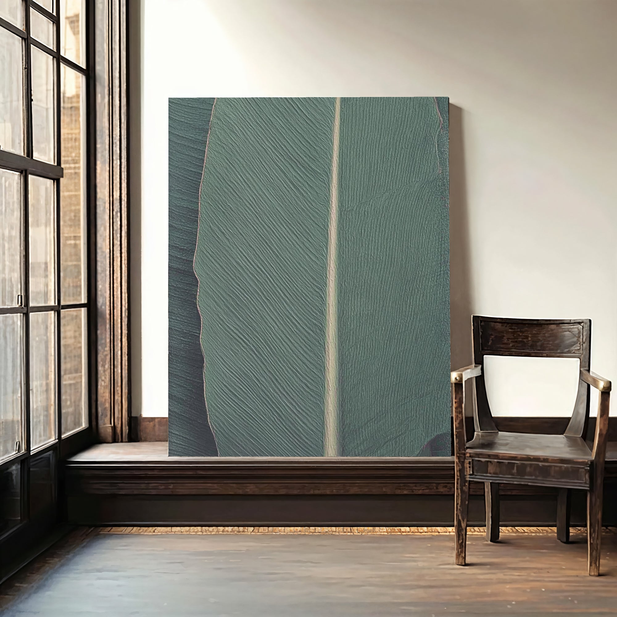 Textured Leaf Opulence | Teal Vein