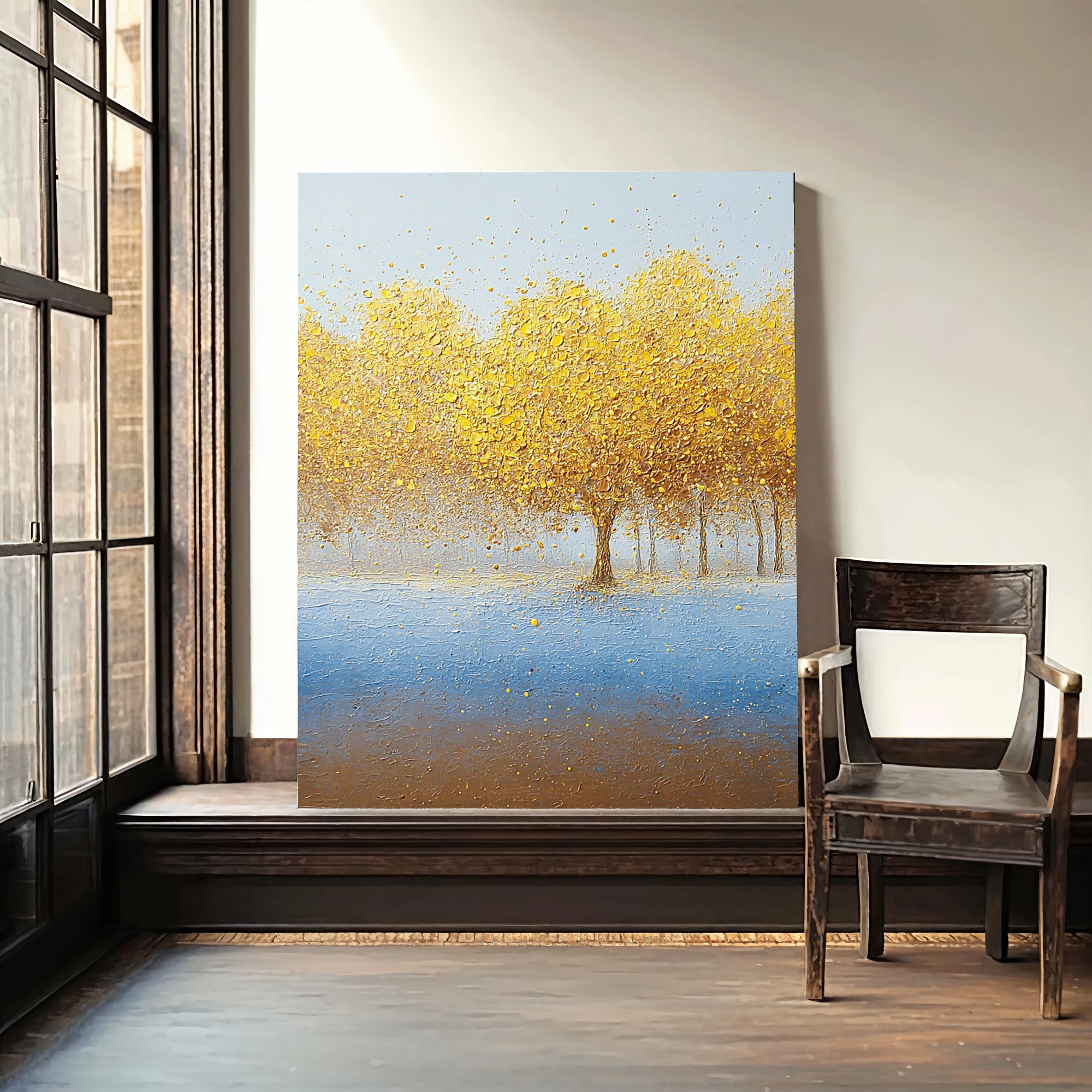 Textured Gilded Grove | Azure Haze