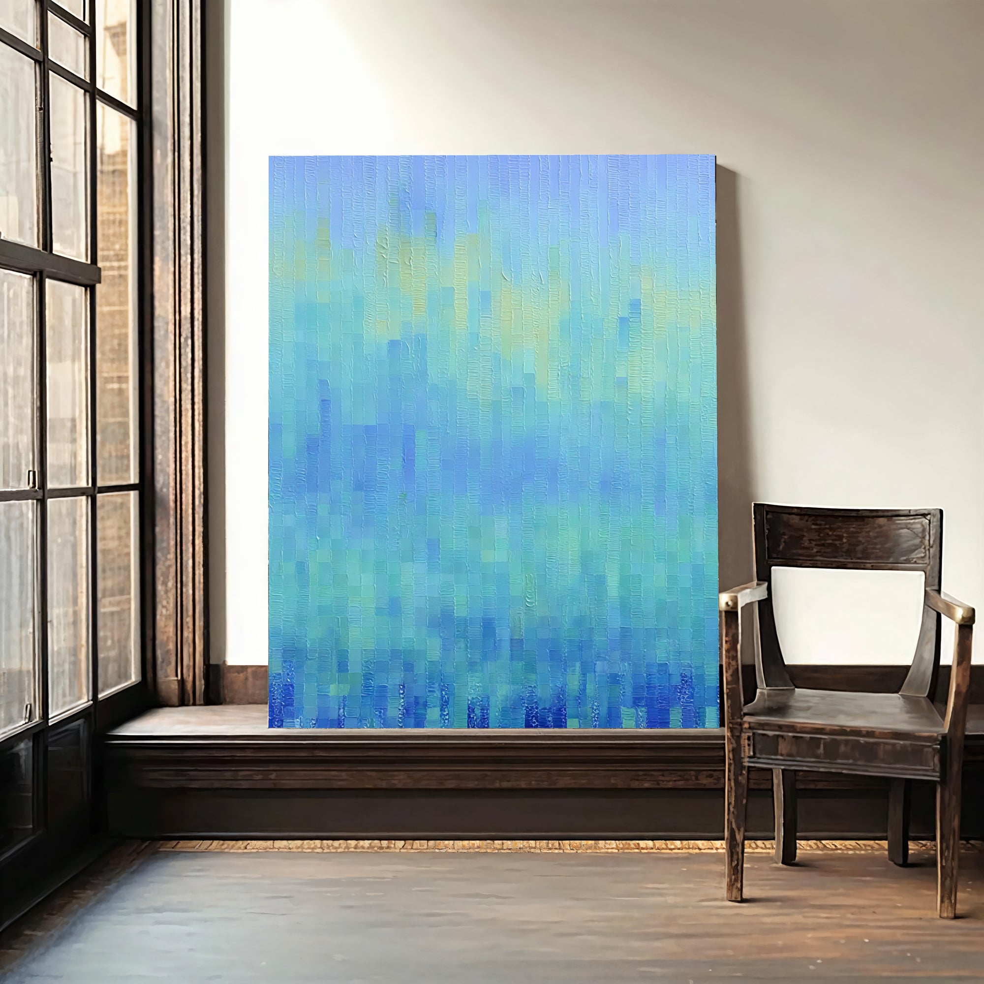 Textured Azure Mosaic | Teal Glow