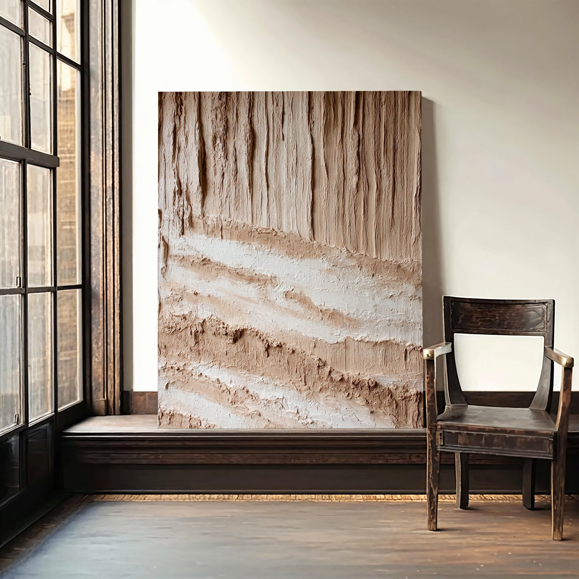 Textured Earthy Strata | Sanded Whites