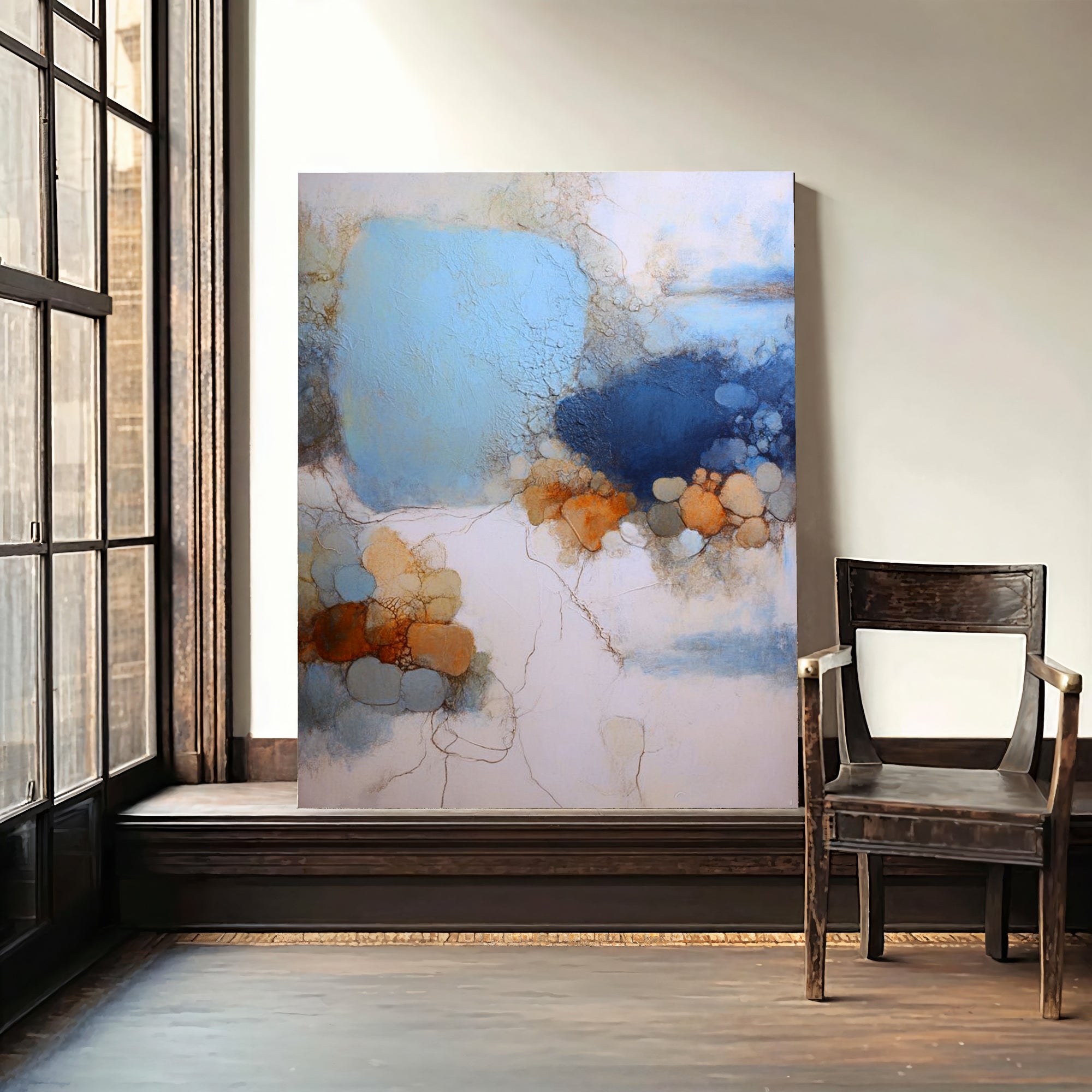 Textured Azure Patina | Amber Vein