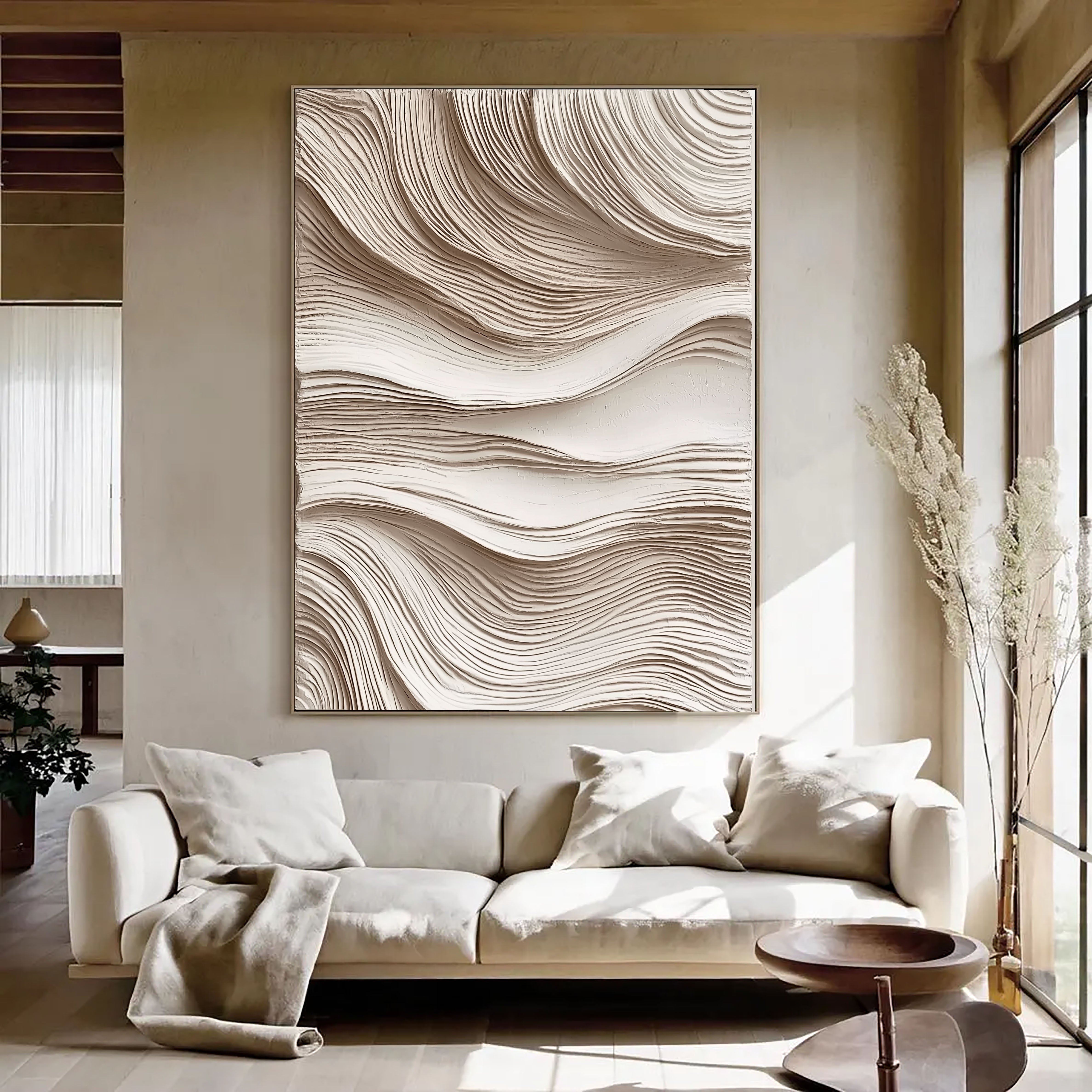Textured Wave Serenity | Cream Undulation