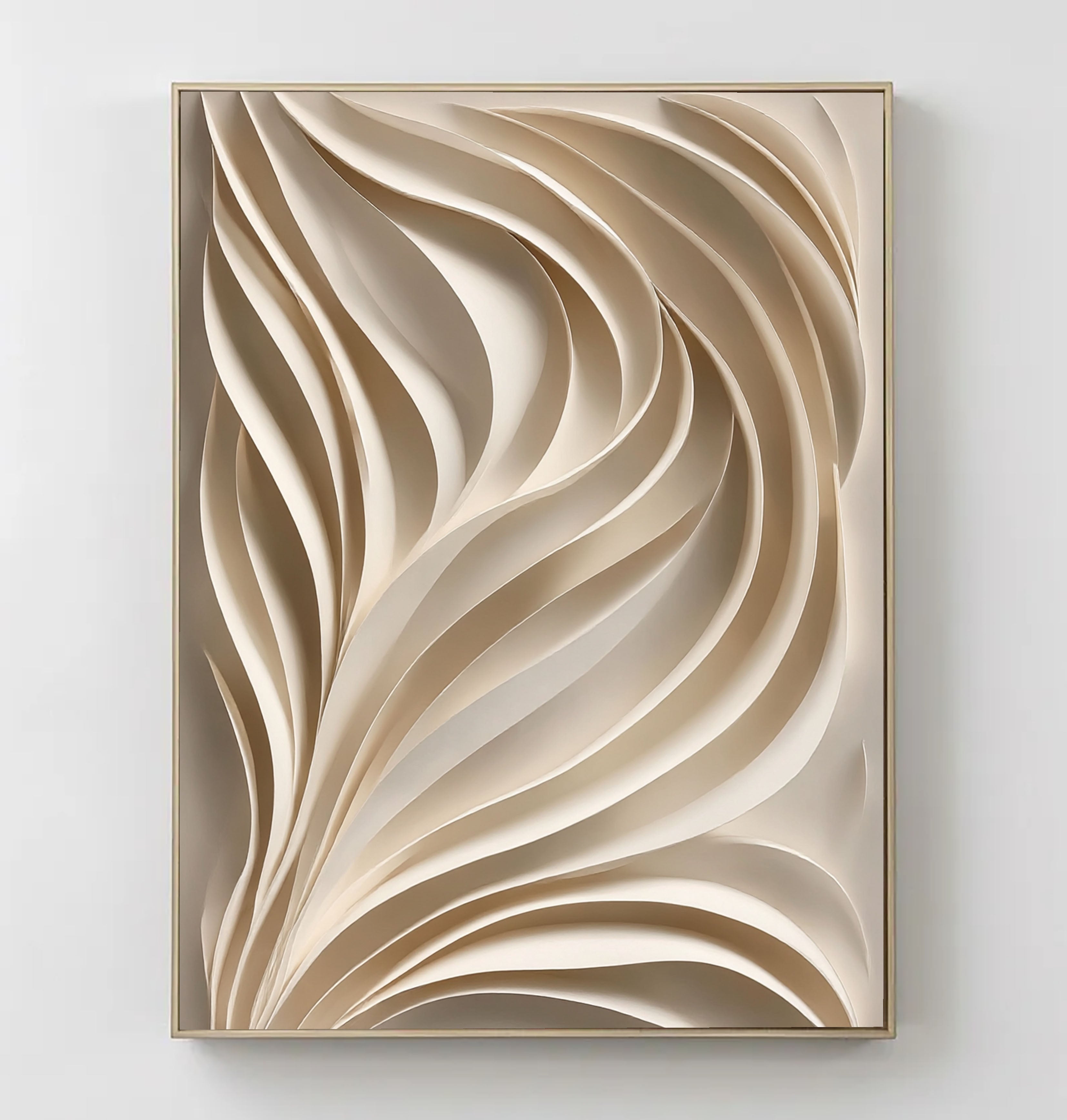 Textured Wavy Elegance | Beige Ripple