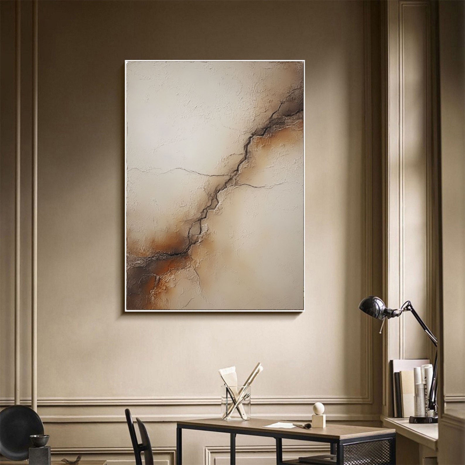 Textured Earthy Crackle | Beige Hue