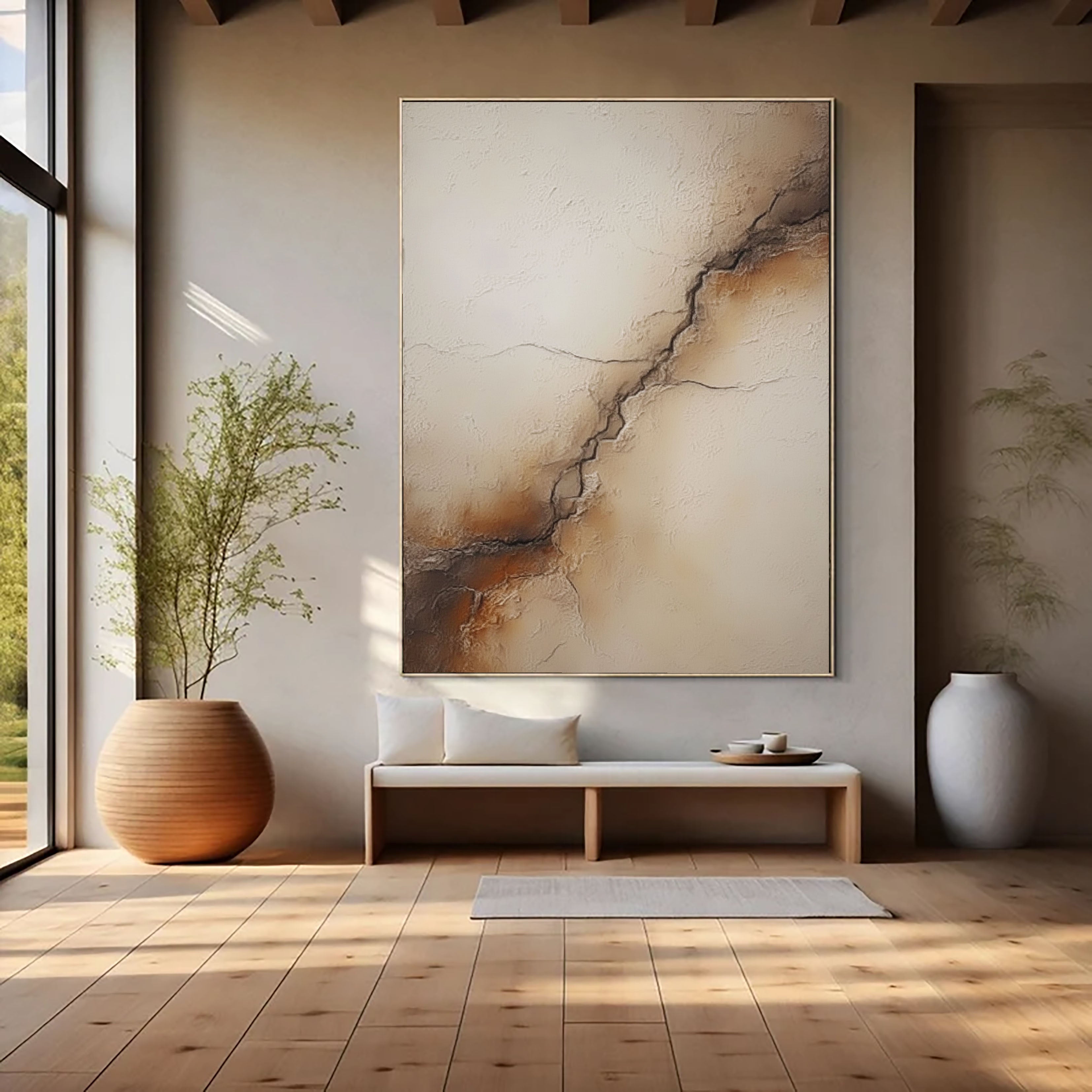 Textured Earthy Crackle | Beige Hue