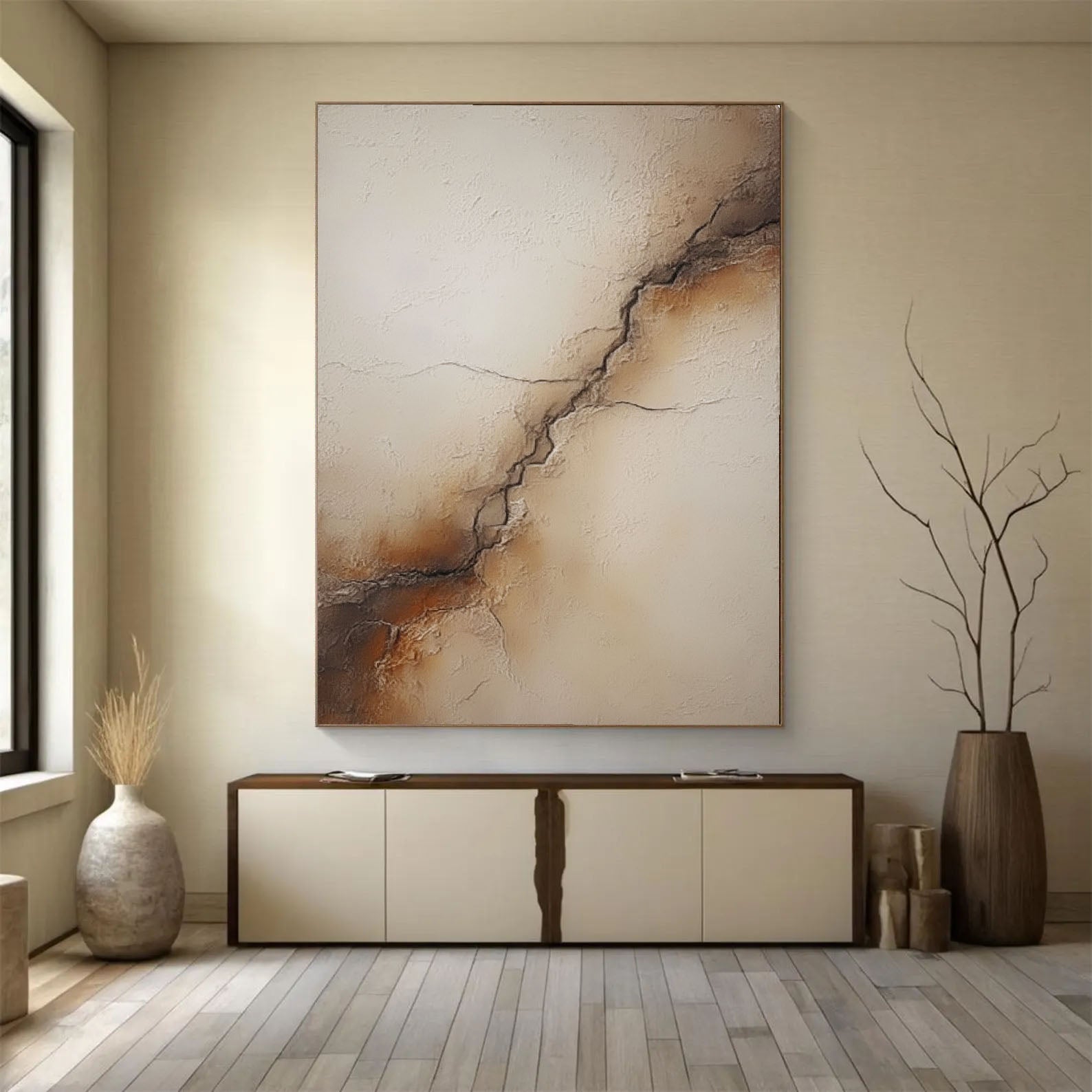 Textured Earthy Crackle | Beige Hue