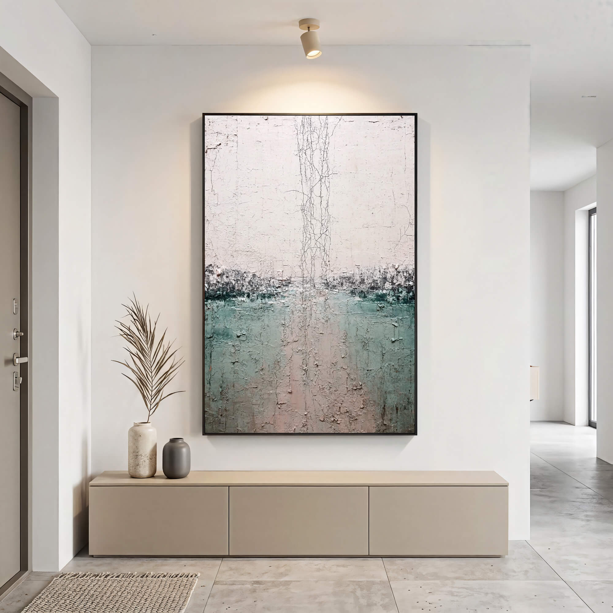 Textured Cracked Horizon | Teal  Blush