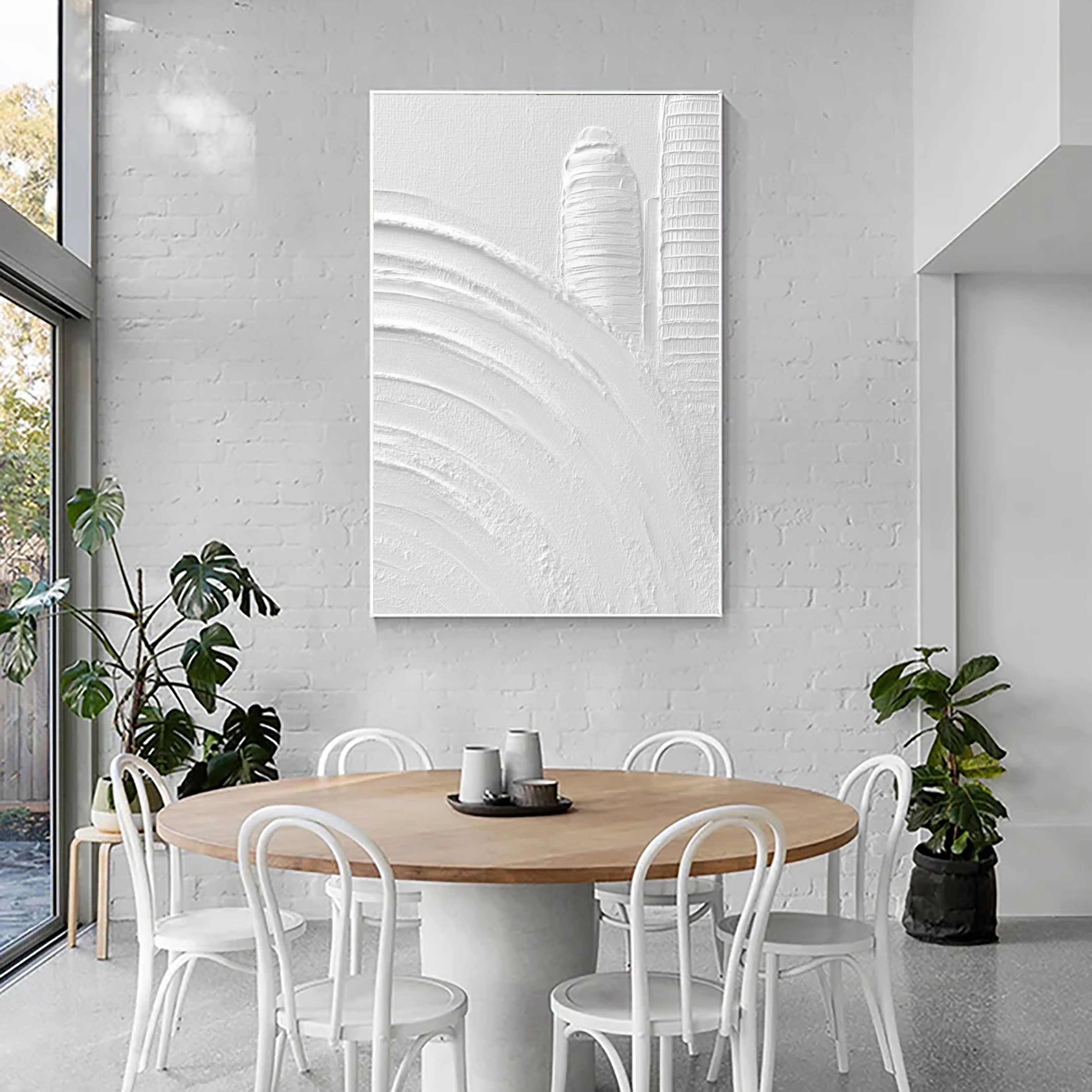 Textured Architectural Contour | White Relief