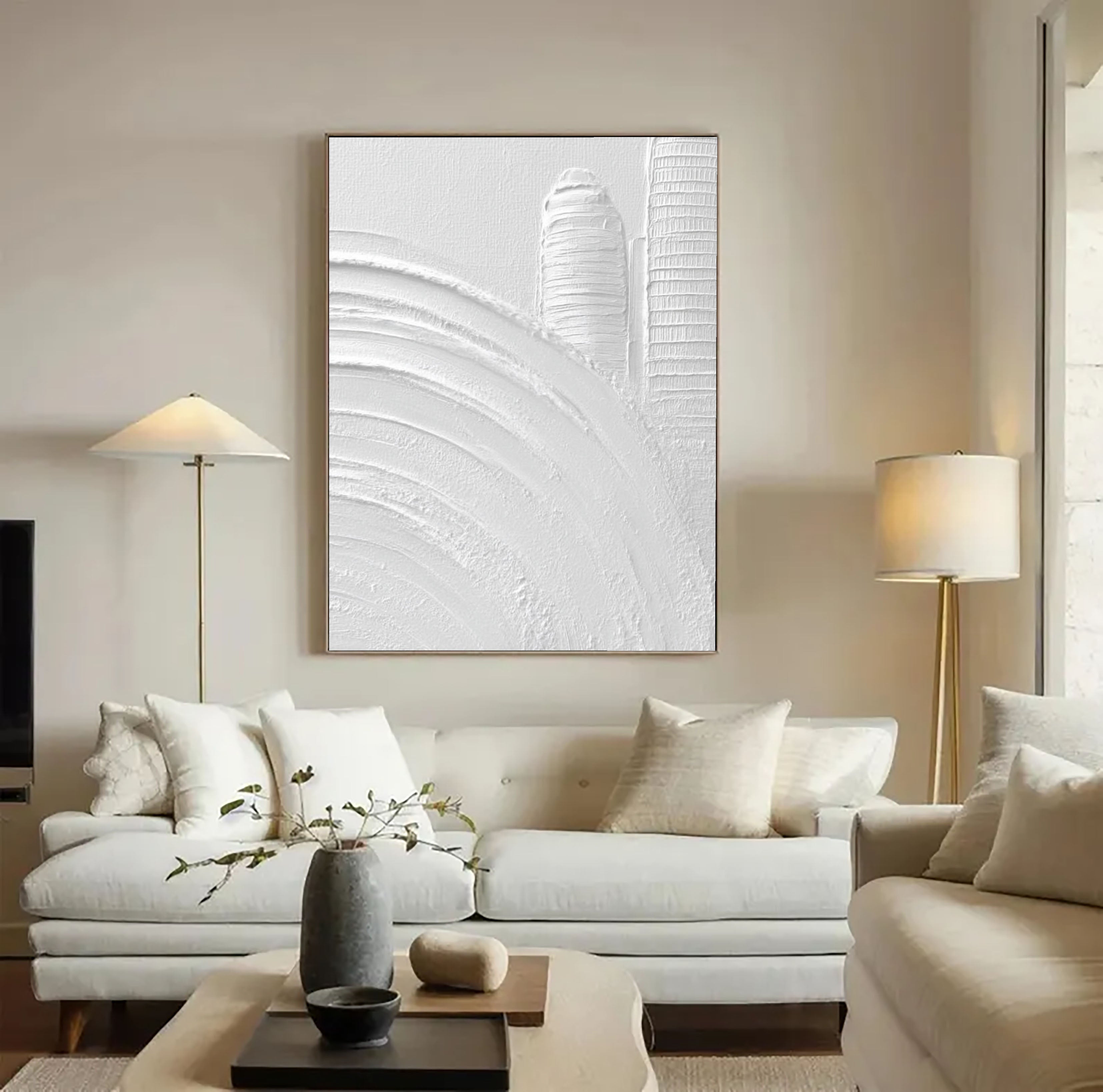 Textured Architectural Contour | White Relief