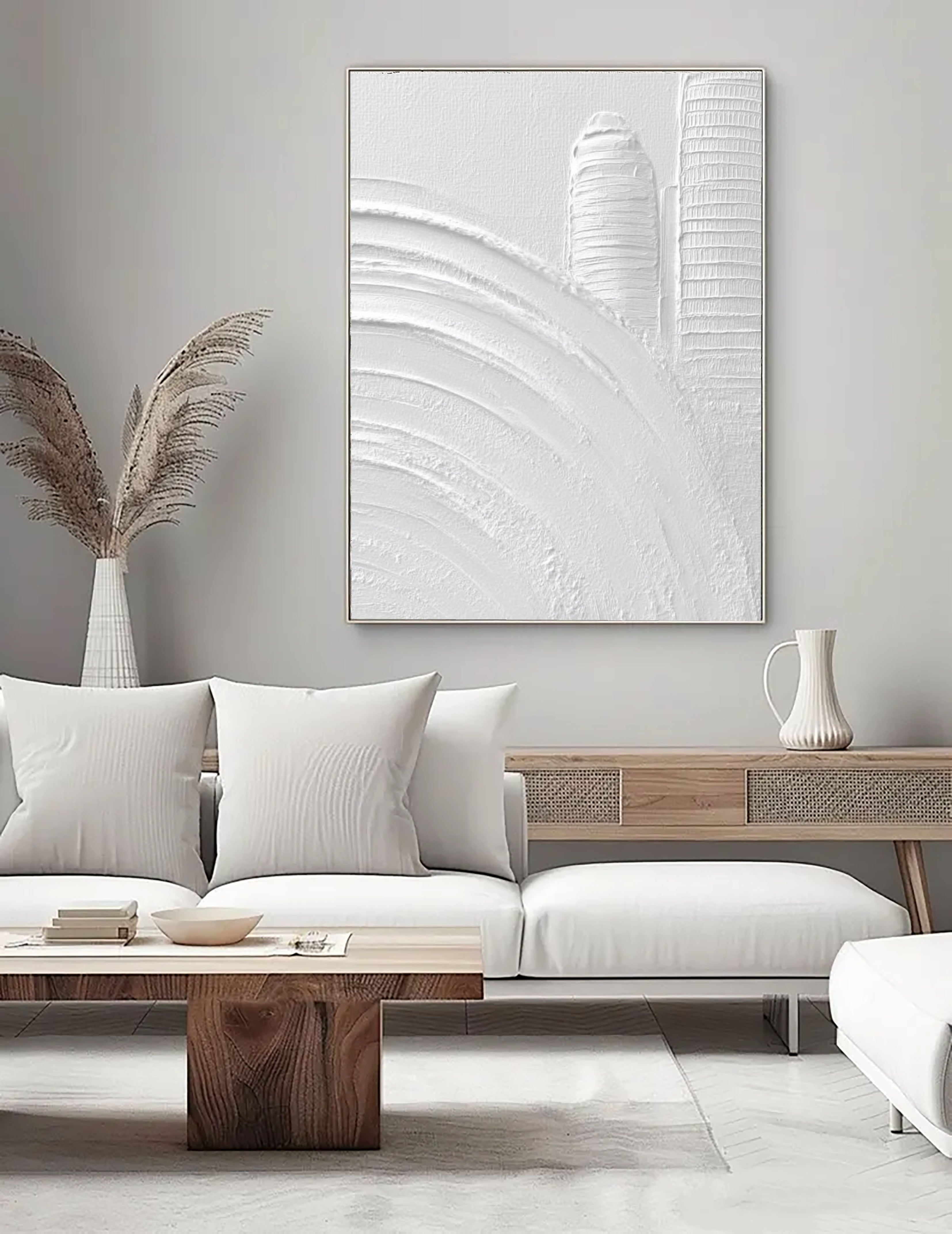 Textured Architectural Contour | White Relief