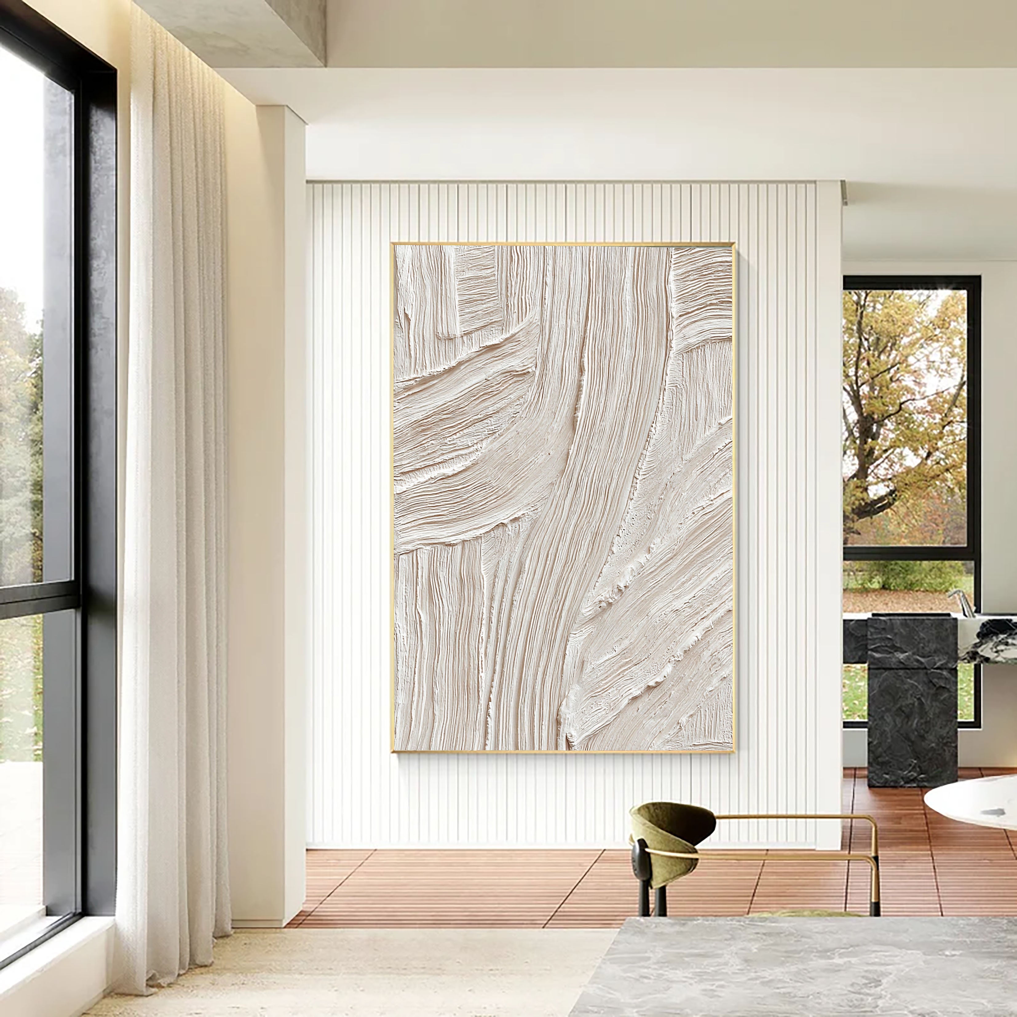 Textured Wavy Undulation | White Weave